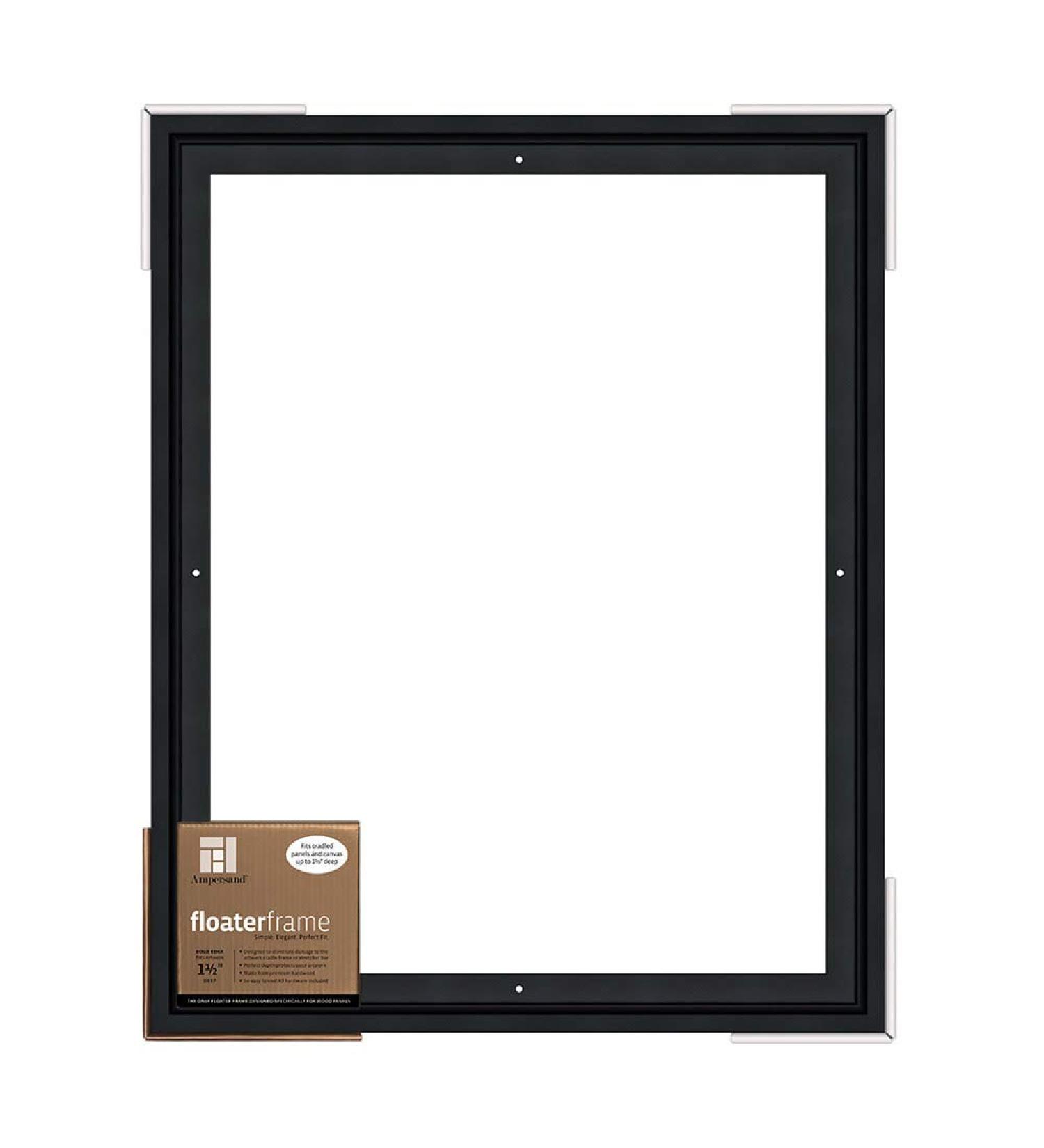Ampersand Floaterframe for Wood Panels, 1.5 Inch Depth, Bold, 16X20 Inch, Black (FBOLD151620B)