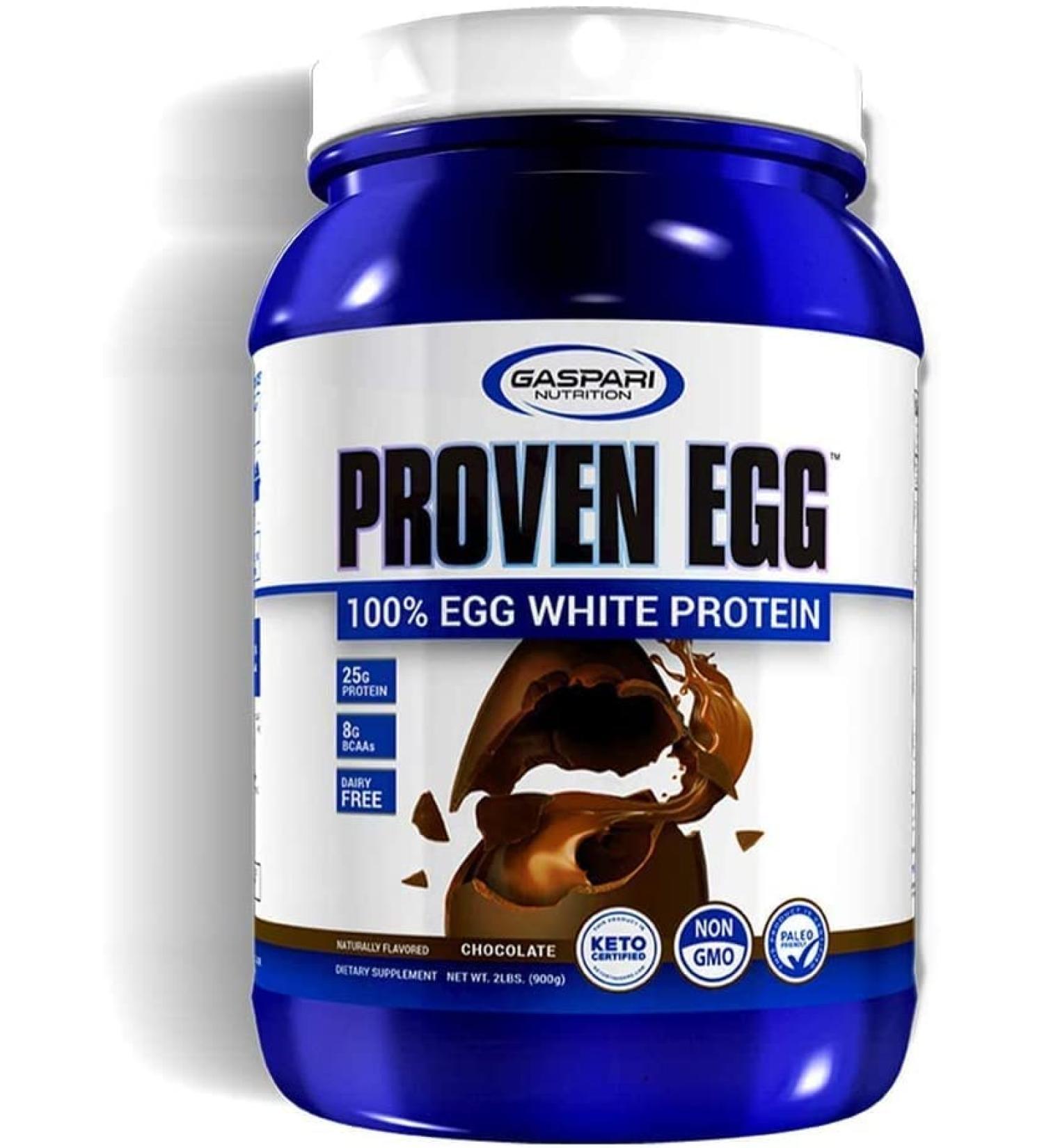 Gaspari Nutrition Proven Egg 100% Egg White Protein - Chocolate 2 lb (900g) | High Quality Protein Supplement - Buy Online on GoSupps.com