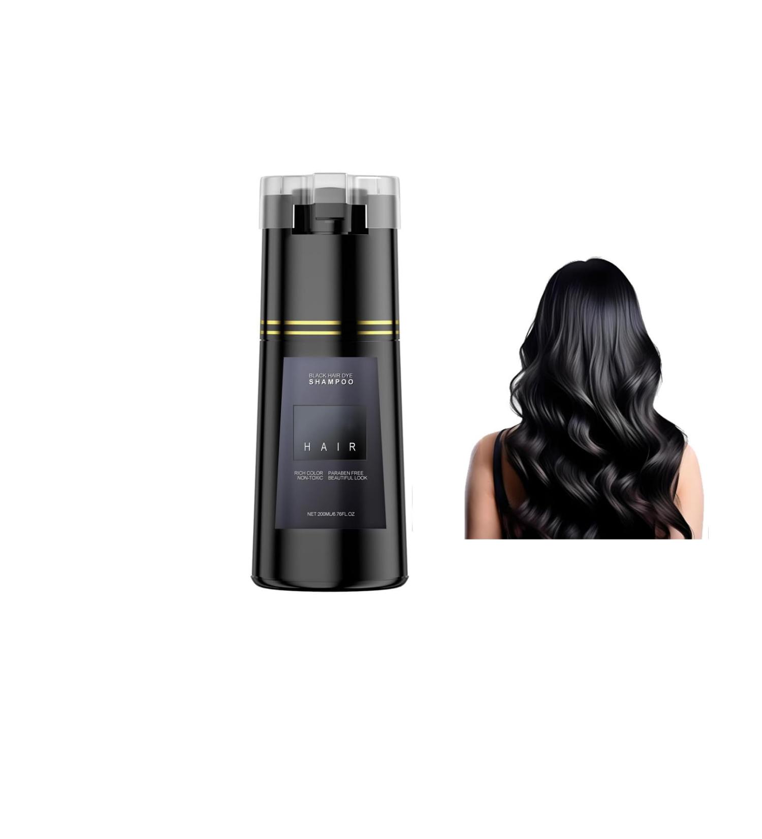  YUNZHIHUI Hair Dye Shampoo 3 In 1 Natural Ingredients Hair Coloring Shampoo Long Lasting Hair Coloring Shampoo For Women And Men (Black) - Buy Online on GoSupps.com