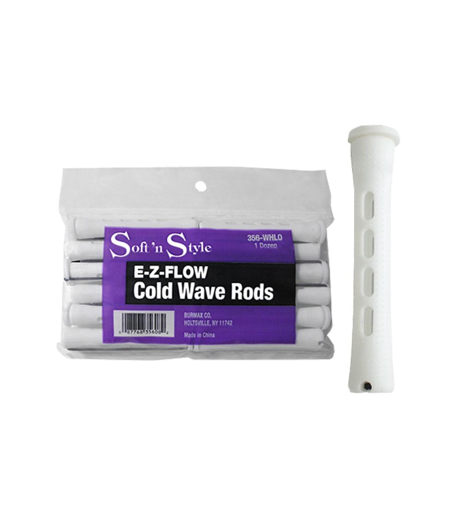 Long White - Soft 'N Style Hair Salon E-Z Flow Cold Wave 12 Rods - HC-356WHLO