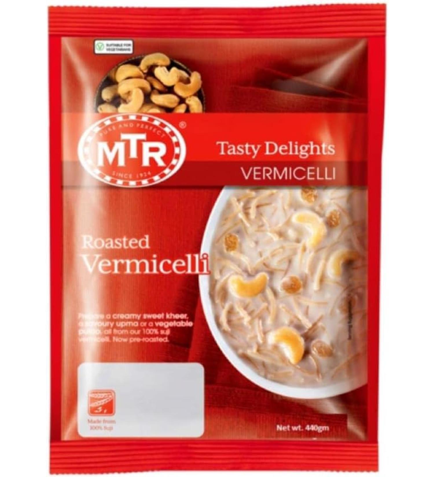 MTR Roasted Vermicelli 440g (Pack of 1) Roasted to The Desired Taste Suji Vermicelli Tasty and Healthy