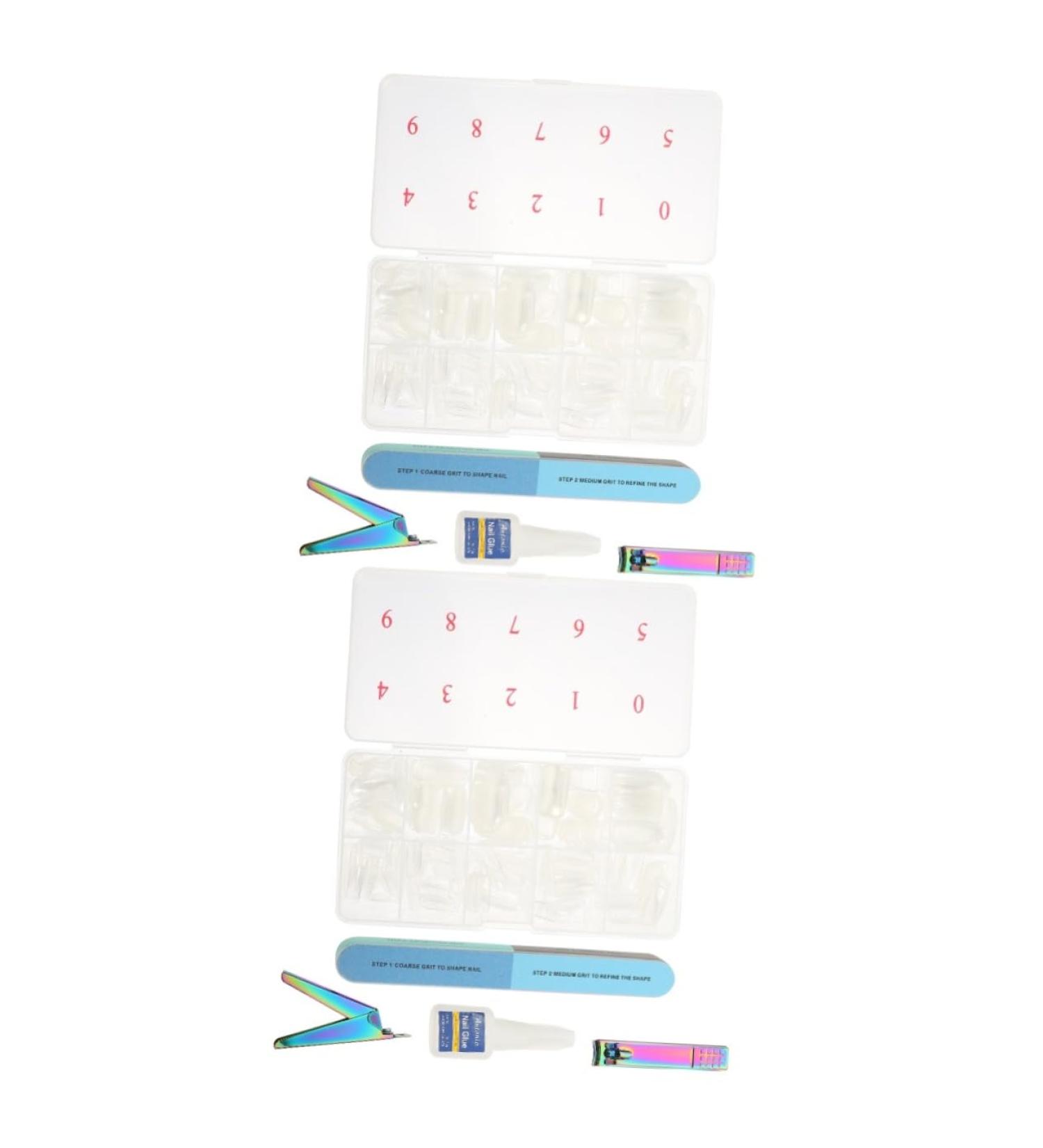 minkissy French Manicure Kit 2 Sets Nail Set Sanding Bar Stainless Steel Artificial Hallow - Buy Online on GoSupps.com