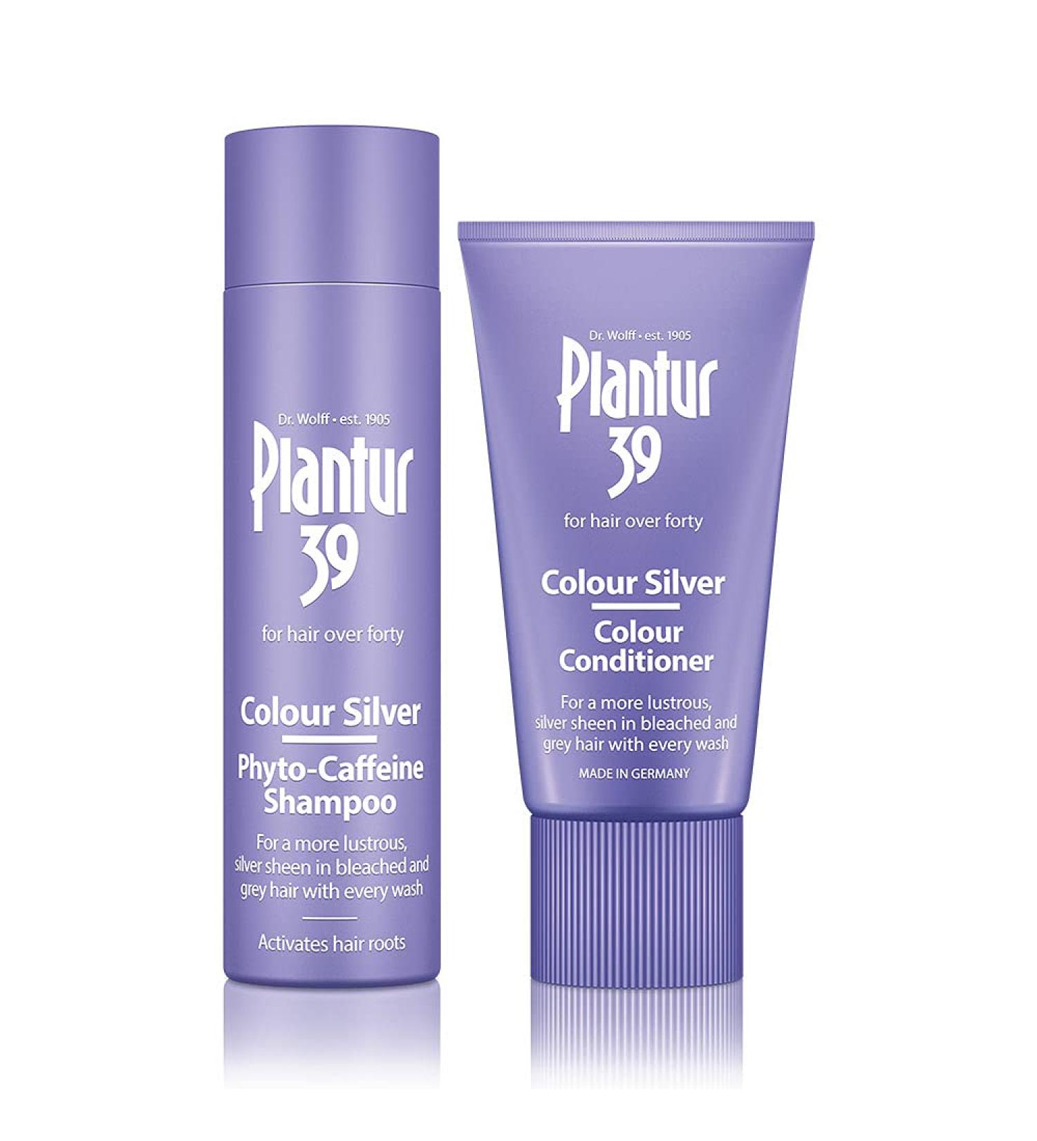 Plantur 39 Purple Shampoo & Conditioner Set for Bleached & Grey Hair | Prevents Hair Loss, Promotes Growth | Enhanced Silver Sheen | 1x 250ml Shampoo, 1x 150ml Conditioner - Buy Online on GoSupps.com