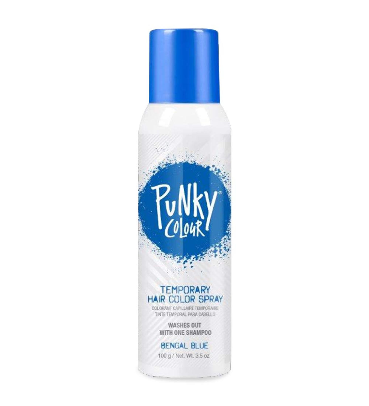 Punky Temporary Hair Color Spray in Bengal Blue - Non-Sticky, Non-Damaging Travel Size Dye for Instant Vivid Color - 3.5 oz - Buy Online on GoSupps.com