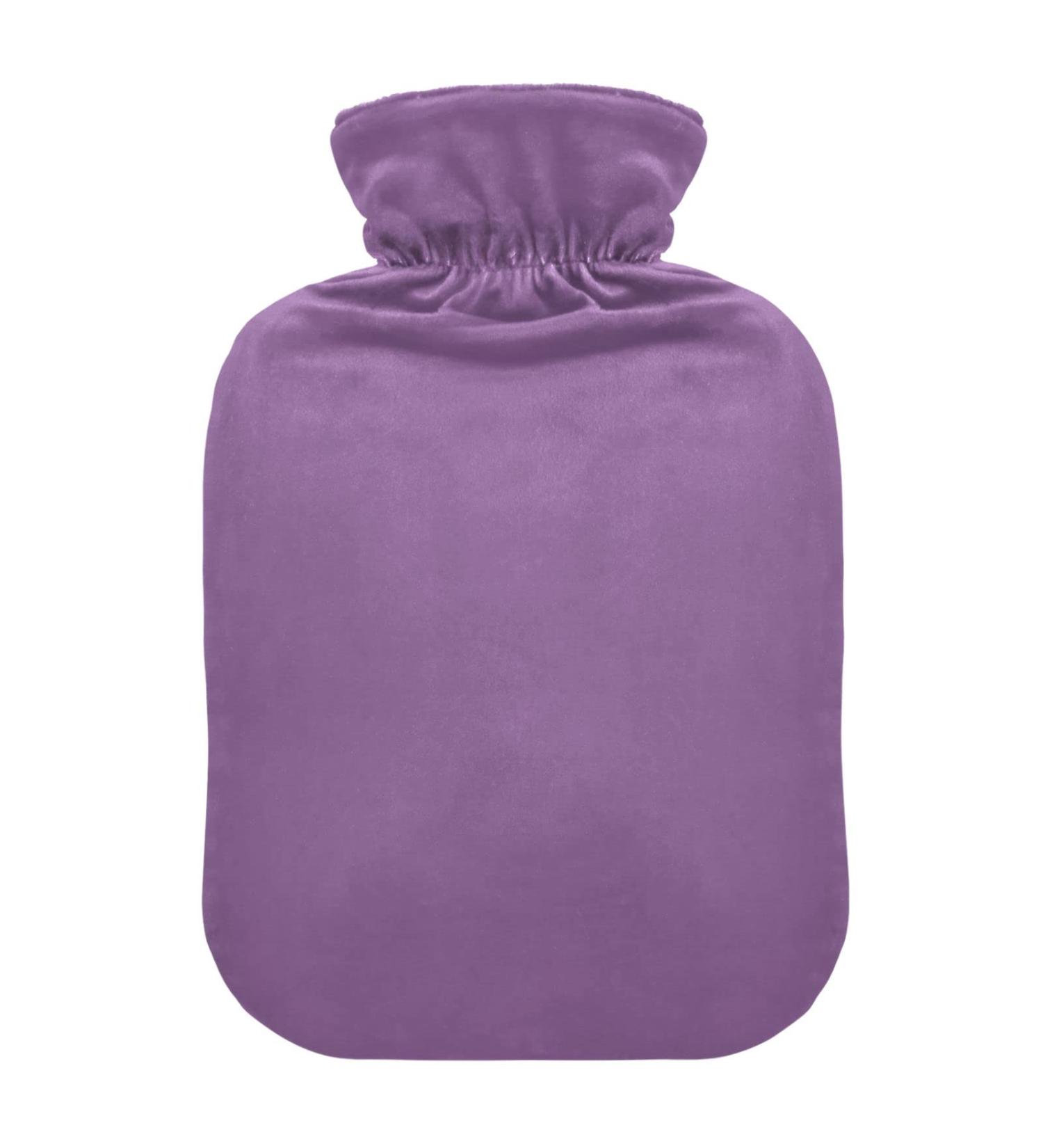 Purple Hot Water Bottle with Cover - 2L Pain Relief Bag for Women | Ideal for Soothing Comfort & Relaxation - Buy Online on GoSupps.com
