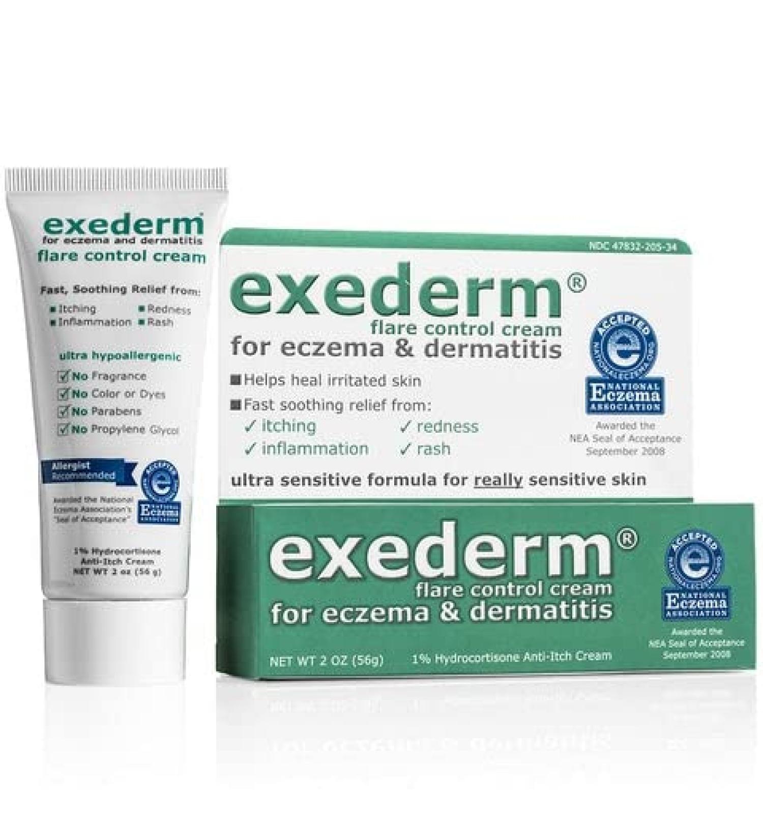 Exederm Ultra Hypoallergenic Eczema Dermatitis Flare Control Cream - NEA Accepted | 2 oz Tube - Buy Online on GoSupps.com