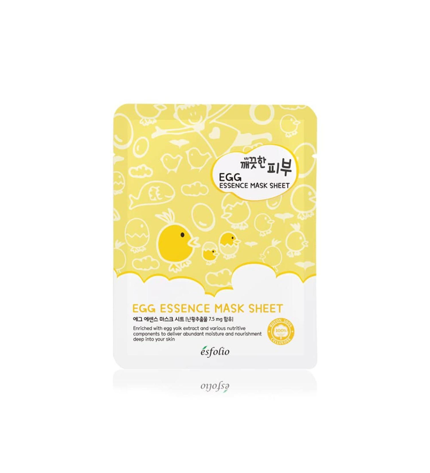 Esfolio Pure Skin Mask Box - Egg Essence 11.8 oz | Hydrating & Nourishing Face Masks for All Skin Types - International Shipping Available - Buy Online on GoSupps.com