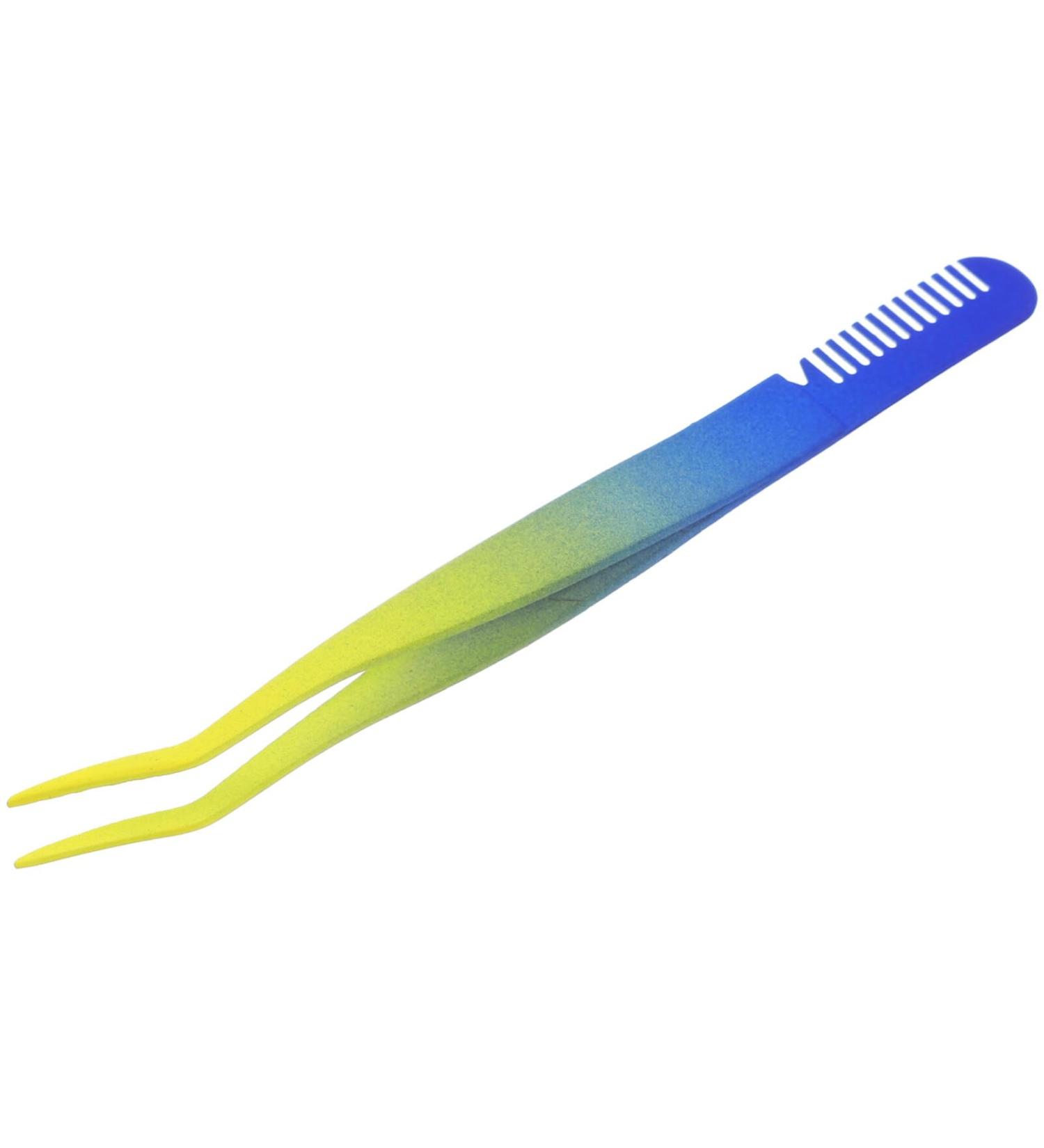 Minkissy 2-in-1 Eyelash Tweezers Set - Curved Stainless Steel Applicator & Jewelry Clip for False Lashes & Nails - International Shipping Available - Buy Online on GoSupps.com