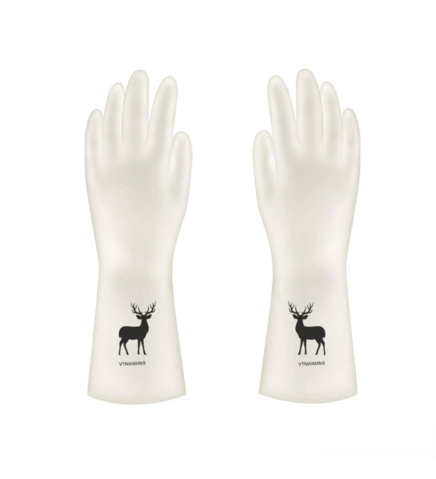 Household Gloves Home use Laundry Rubber Kitchen dishwashing Cleaning Non-Slip Extra Thick and Durable Gloves white Medium - Buy Online on GoSupps.com