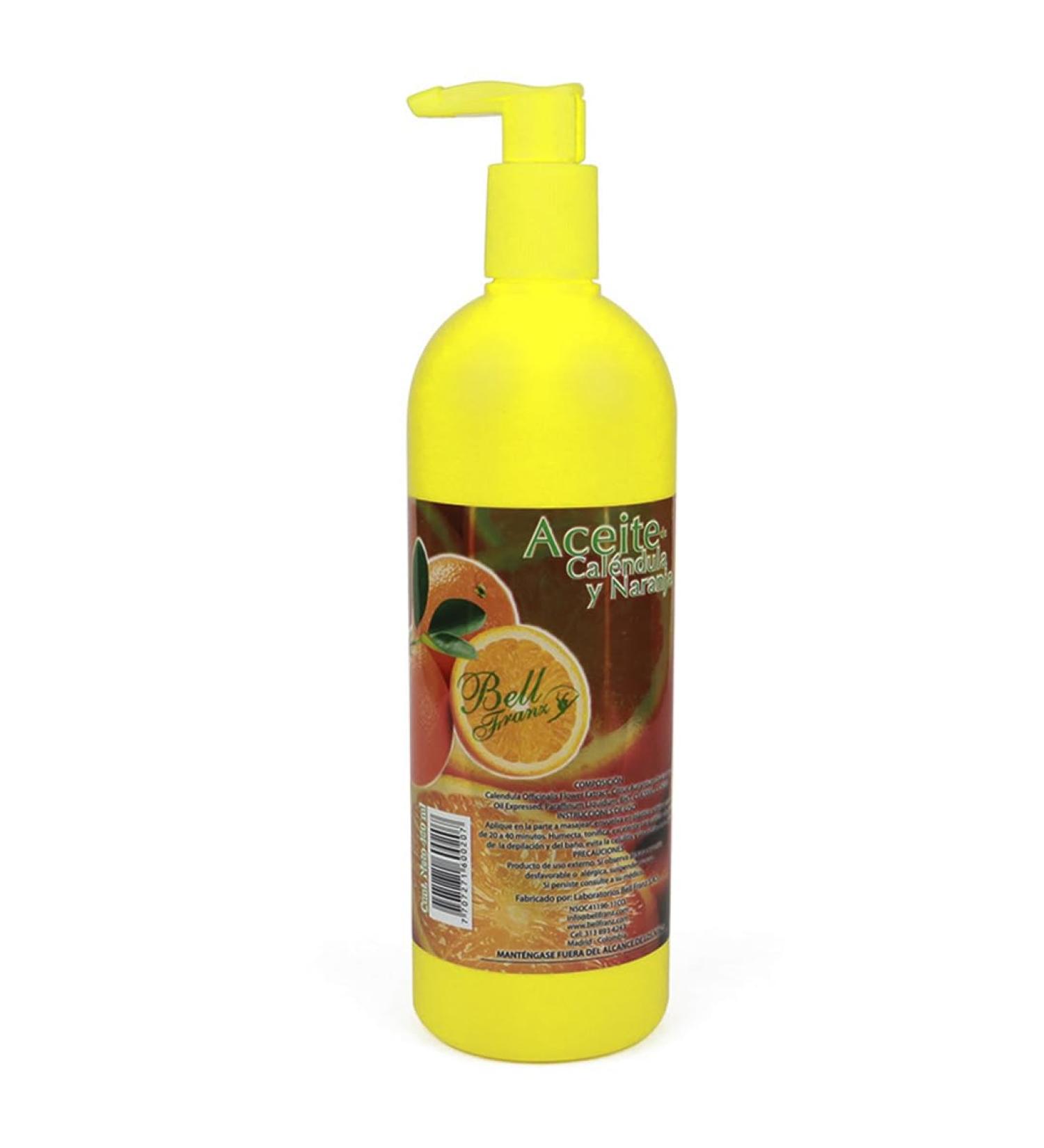 Made in Colombia Orange & Calendula Oil for Massages Aromatherapy (480ml) Yellow