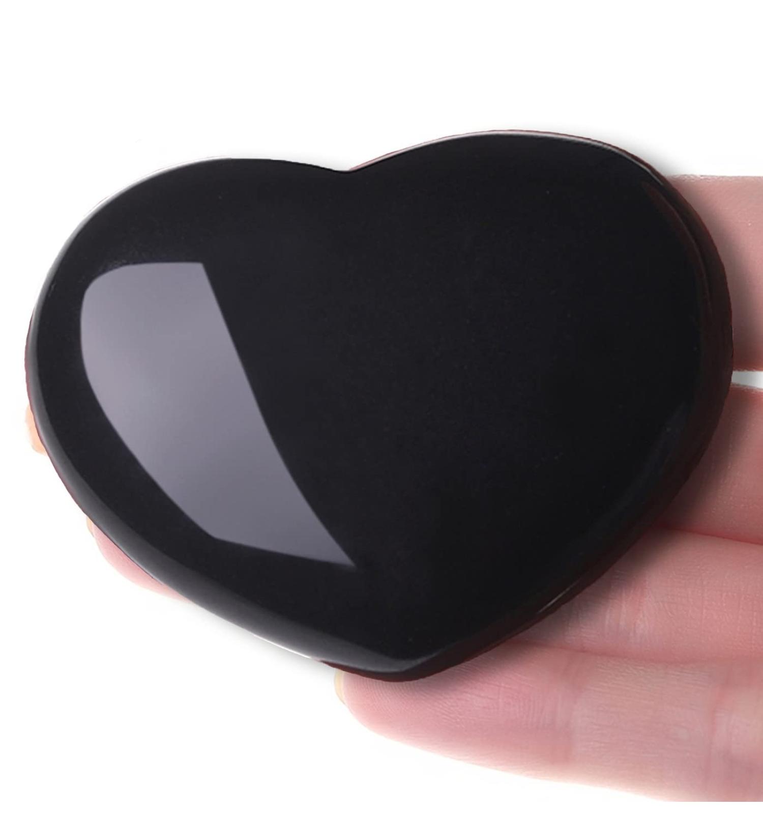 XIANNVXI 45mm 1.8 Black Obsidian Healing Heart Stones | 100% Natural Gemstone Crystals | Reiki Crystal Gifts - Buy Online on GoSupps.com