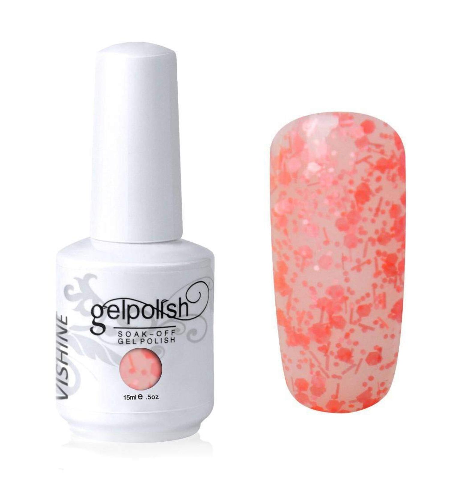 Vishine Nail Salon UV Manicure Polish Soak Off Gel Polish Nail Art Glitter Ivory (820) #820 - Buy Online on GoSupps.com