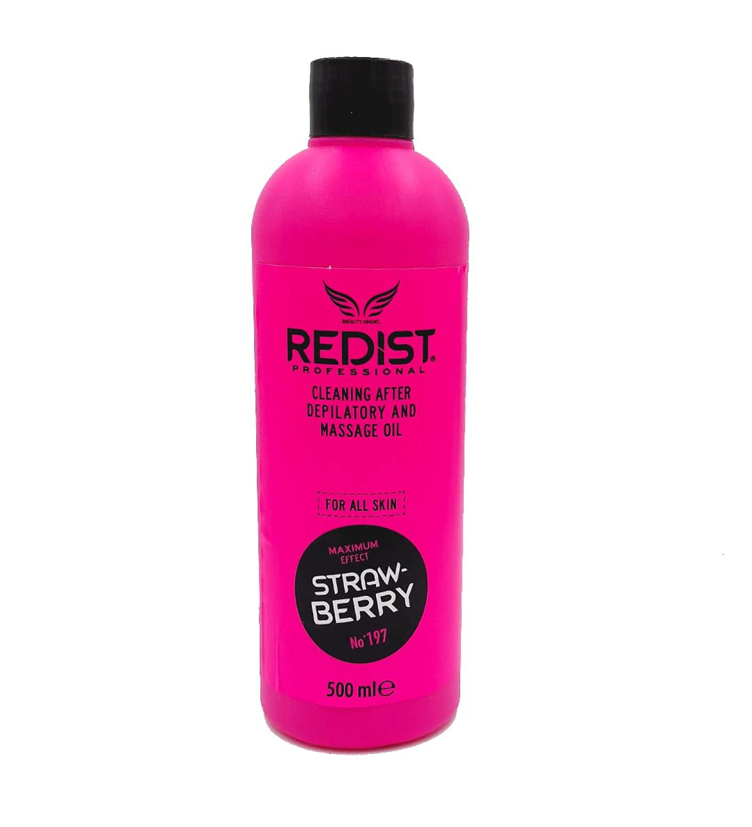 Redist Strawberry Waxing After Treatment & Massage Oil 500ml | Gentle Skin Cleaner | Removes Wax Residues | All Skin Types | After Shave & Intimate Care - Buy Online on GoSupps.com