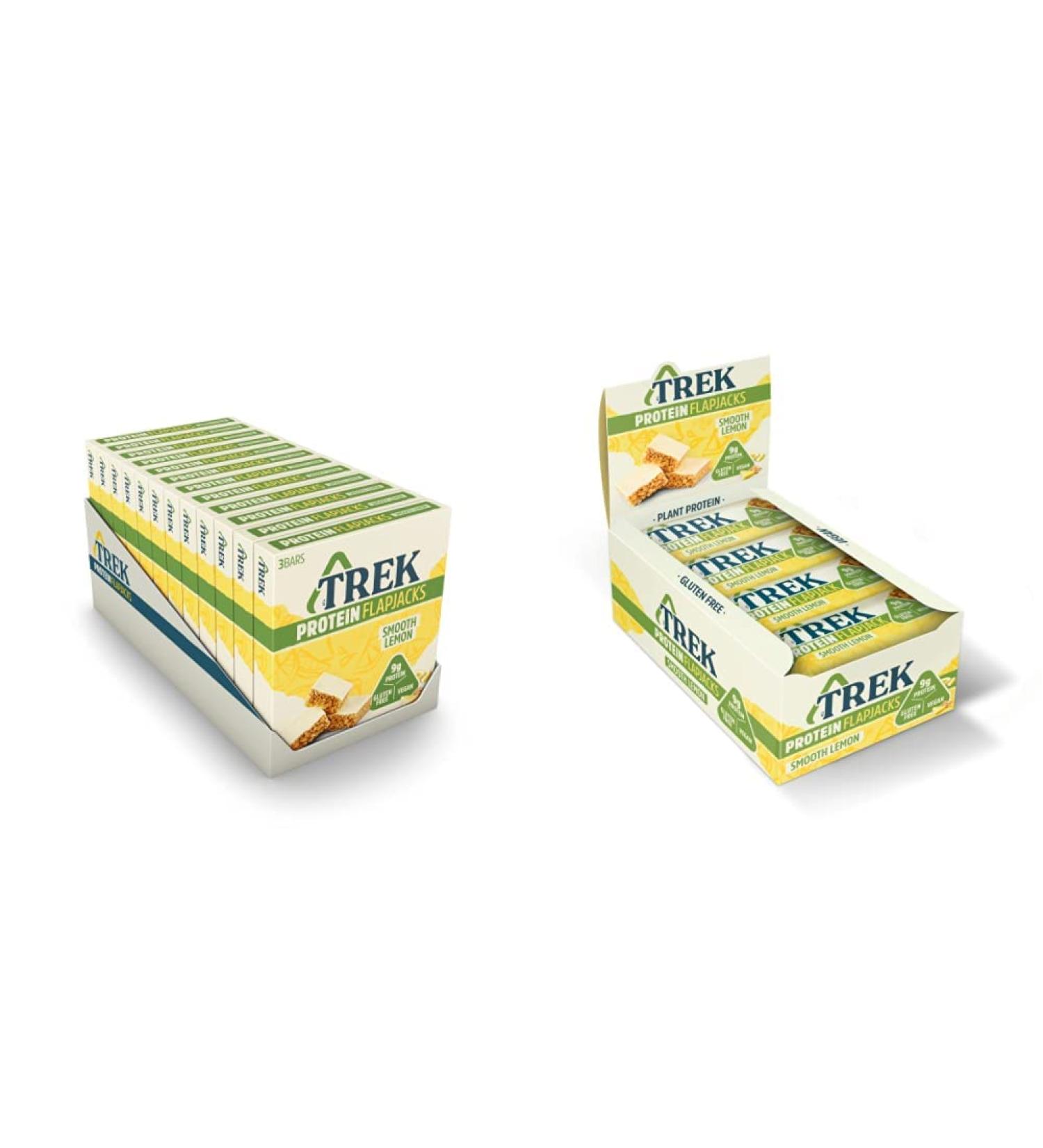 TREK High Protein Flapjack Smooth Lemon - Gluten Free - Plant Based - Vegan Snack - 50g x 36 bars & High Protein Flapjack Smooth Lemon - Gluten Free - Plant Based - Vegan Snack - 50g x 16 bars - Buy Online on GoSupps.com