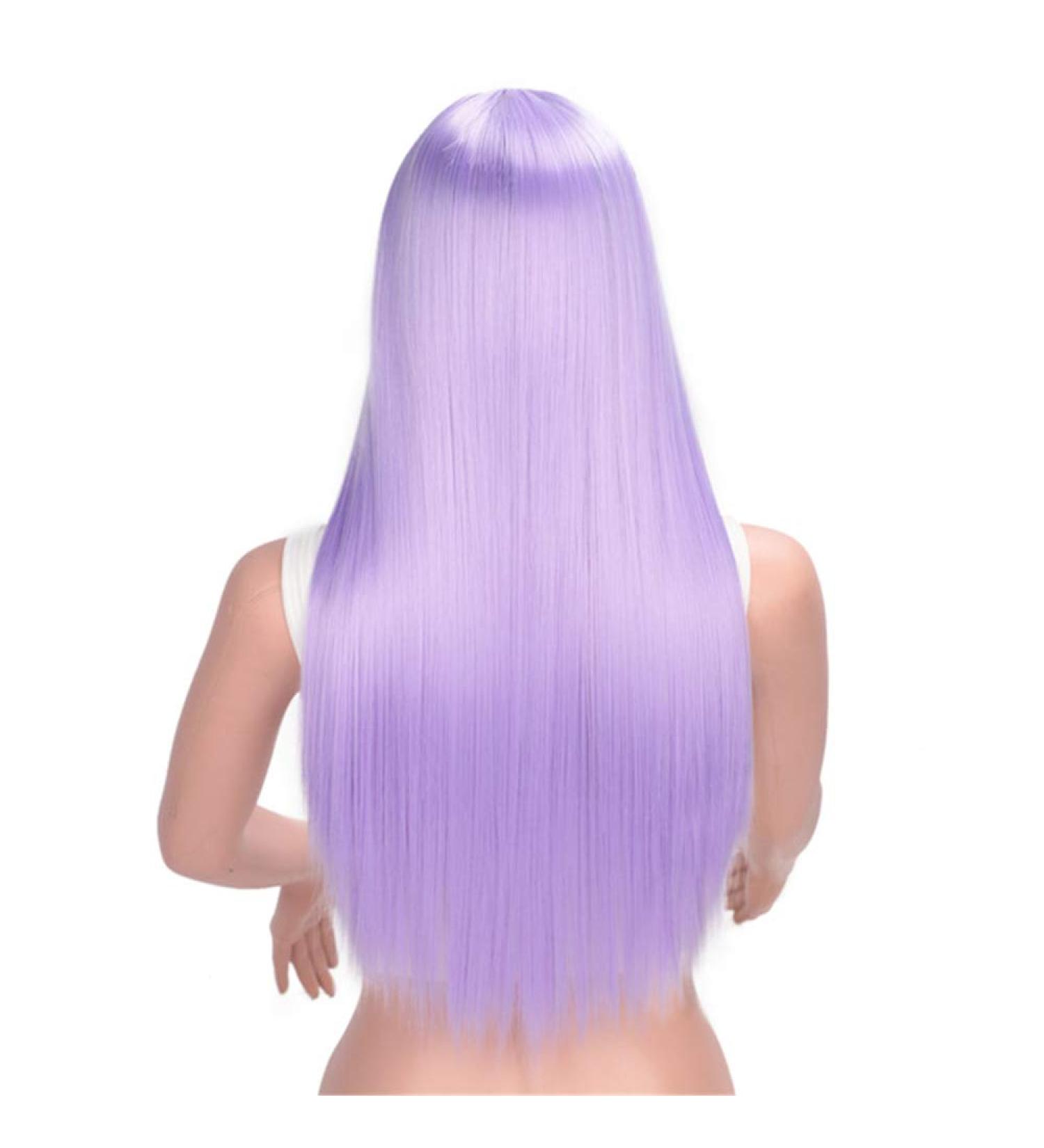 Shop 24 Inch Purple Long Straight Wig - Natural Middle Part | Ladies Pink/Yellow/Orange Options Available - Buy Online on GoSupps.com