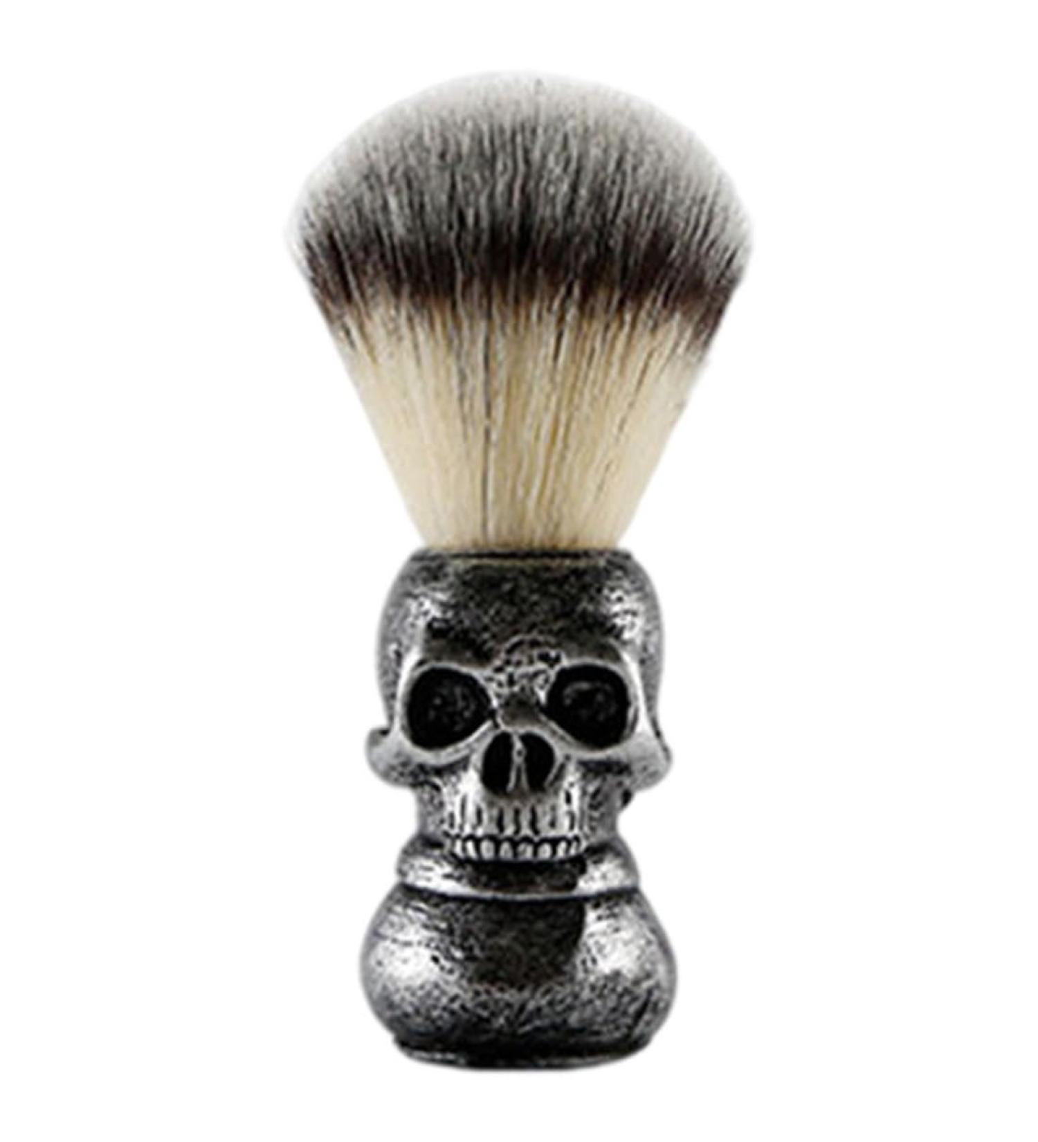 Buy Silver Hair Shaving Brush | Soft Skull Beard Grooming Tool for Precision Shaving - Buy Online on GoSupps.com