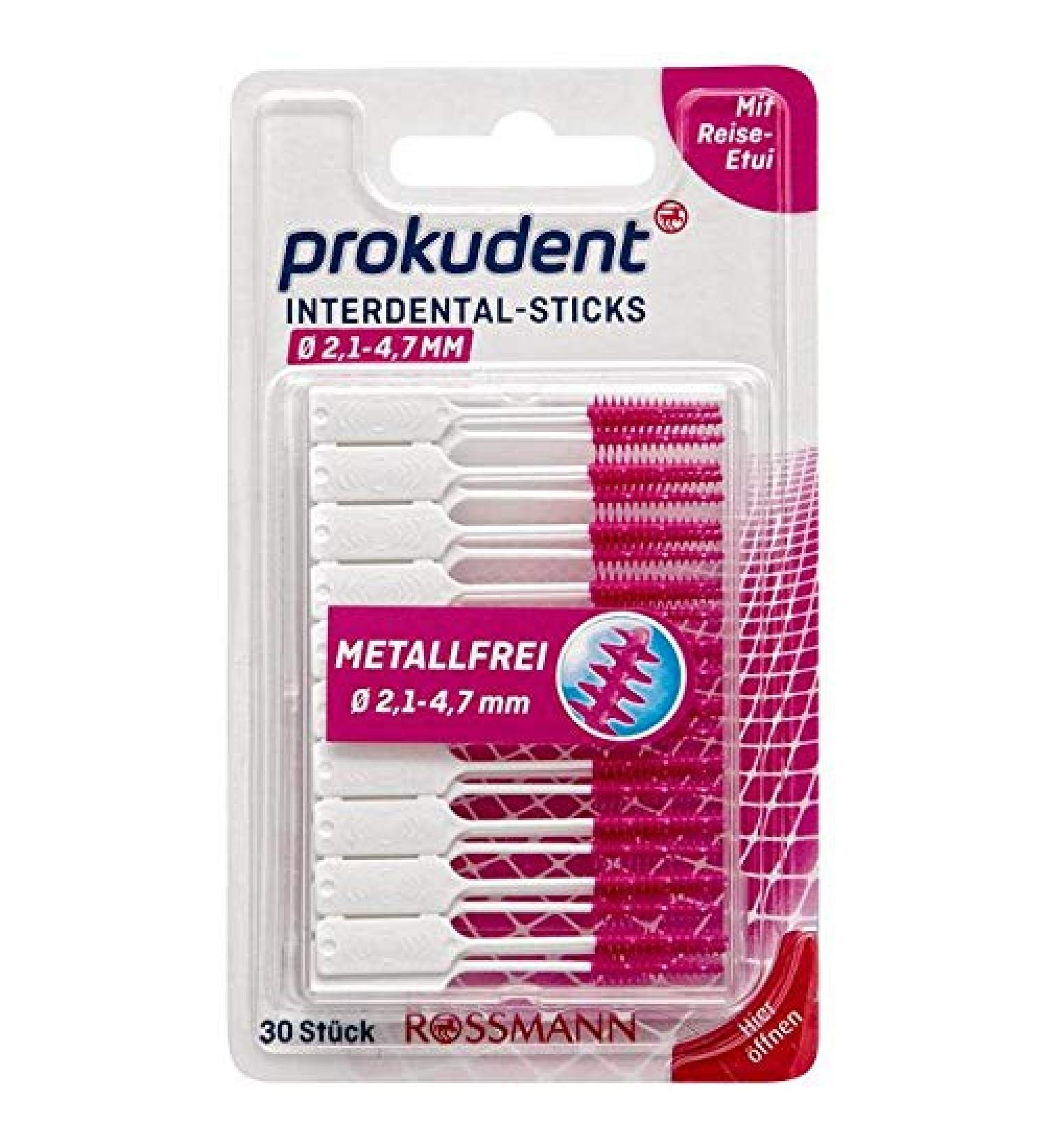 Prokudent Interdental Sticks 1 x 30 pieces 2.1-4.7 mm with case for perfect cleaning of interdental spaces bridges & brackets