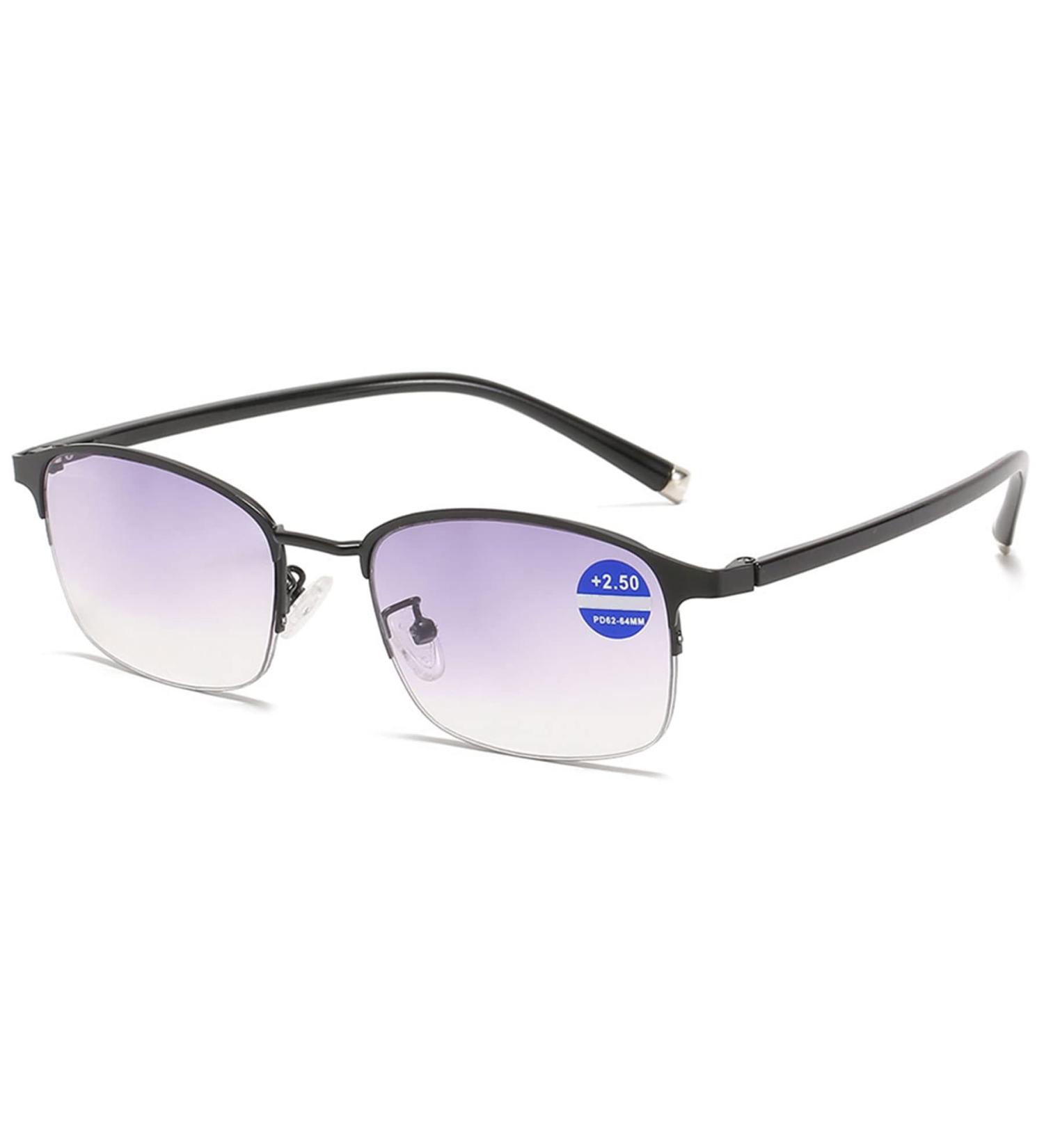 Lanomi Classic Bifocal Reading Glasses with Blue Light Filter | UV400 Protection for Men & Women - Stylish Semi-Frame 2.5 Diopters - Buy Online on GoSupps.com