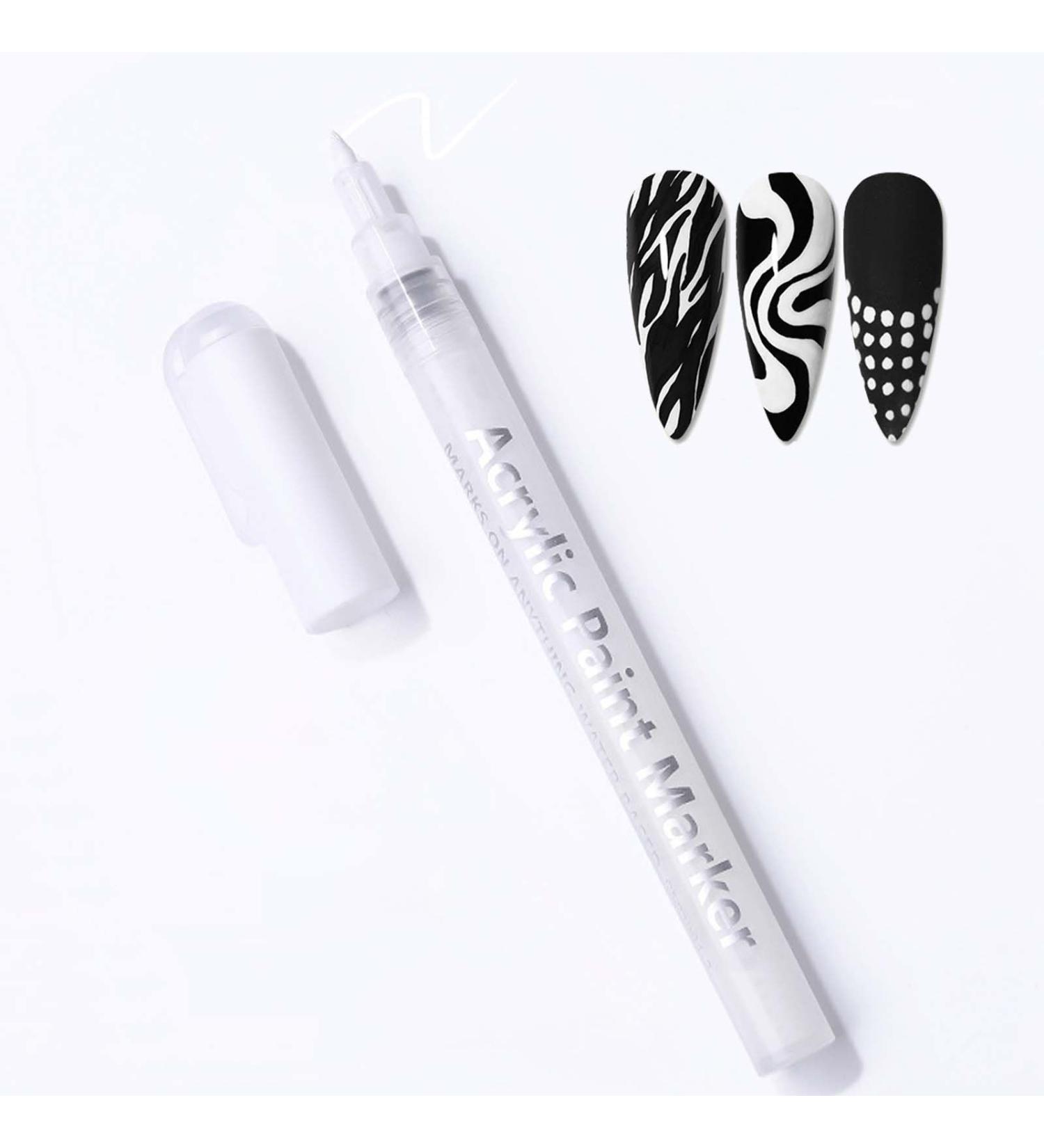 Quick Dry Fine Tips Nail Art Pens for DIY Nail Decoration - Fine Point Nail Polish Pen with Quick Dry Formula for Dot and Line Art - White - Buy Online on GoSupps.com