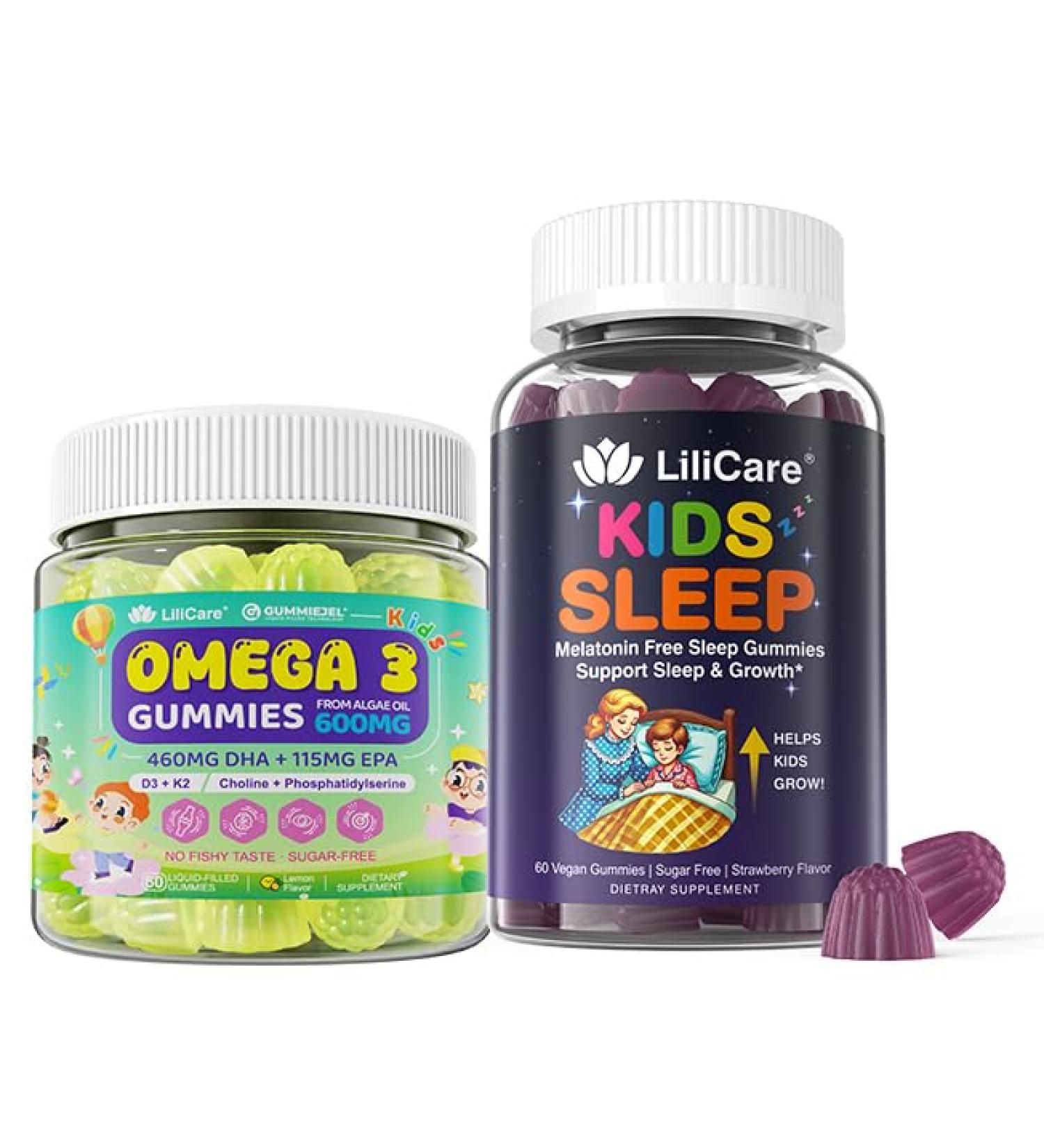 Kids Omega-3 Gummies 1 Pack Kids Sleep Gummies - Magnesium Glycinate 2pack - Buy Online on GoSupps.com