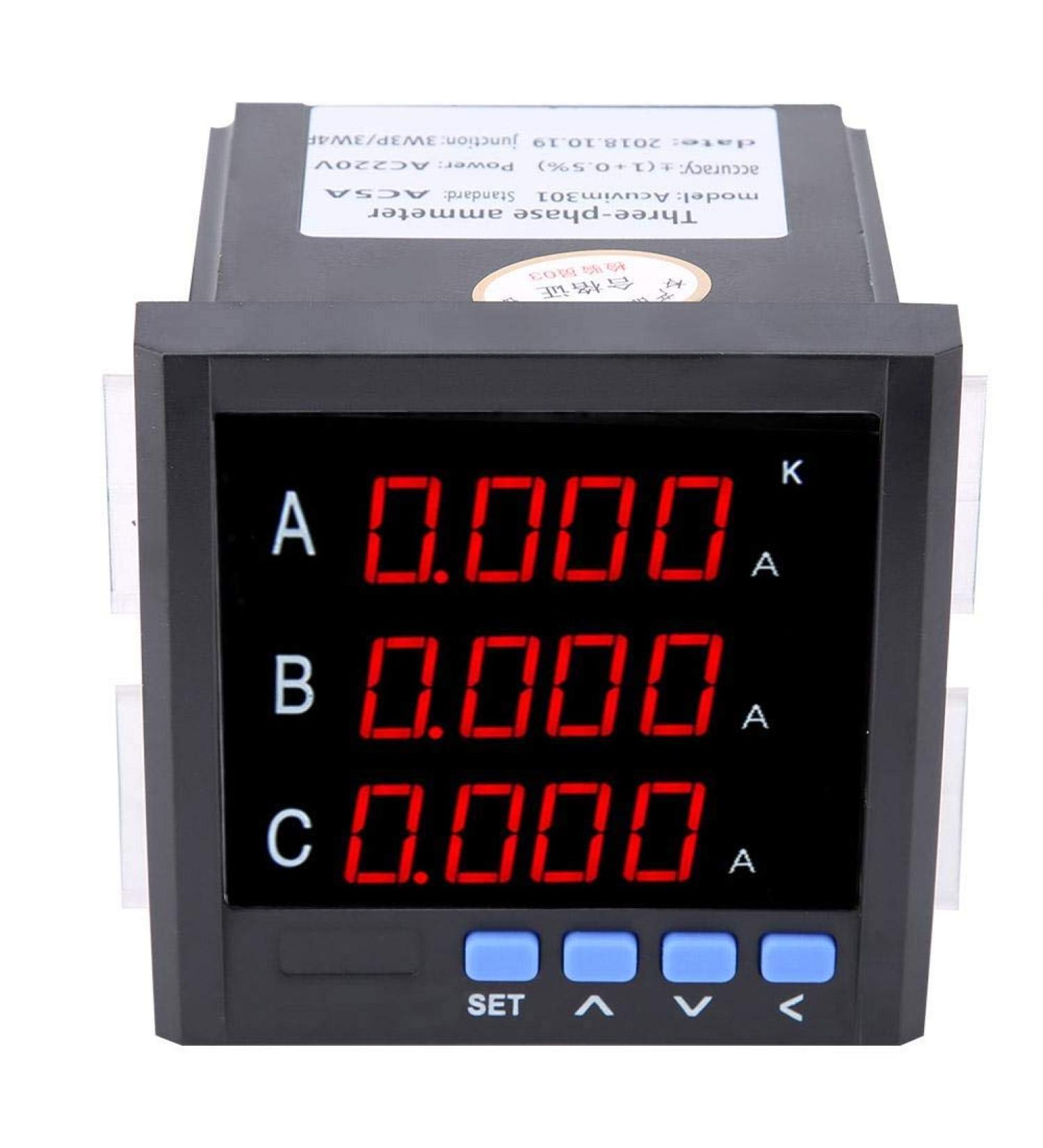 Three-Phase Display Multifunction Digital LED Programmable Three Phase AC Voltage Current Frequency Energy Meter Ammeter (Black) - Buy Online on GoSupps.com