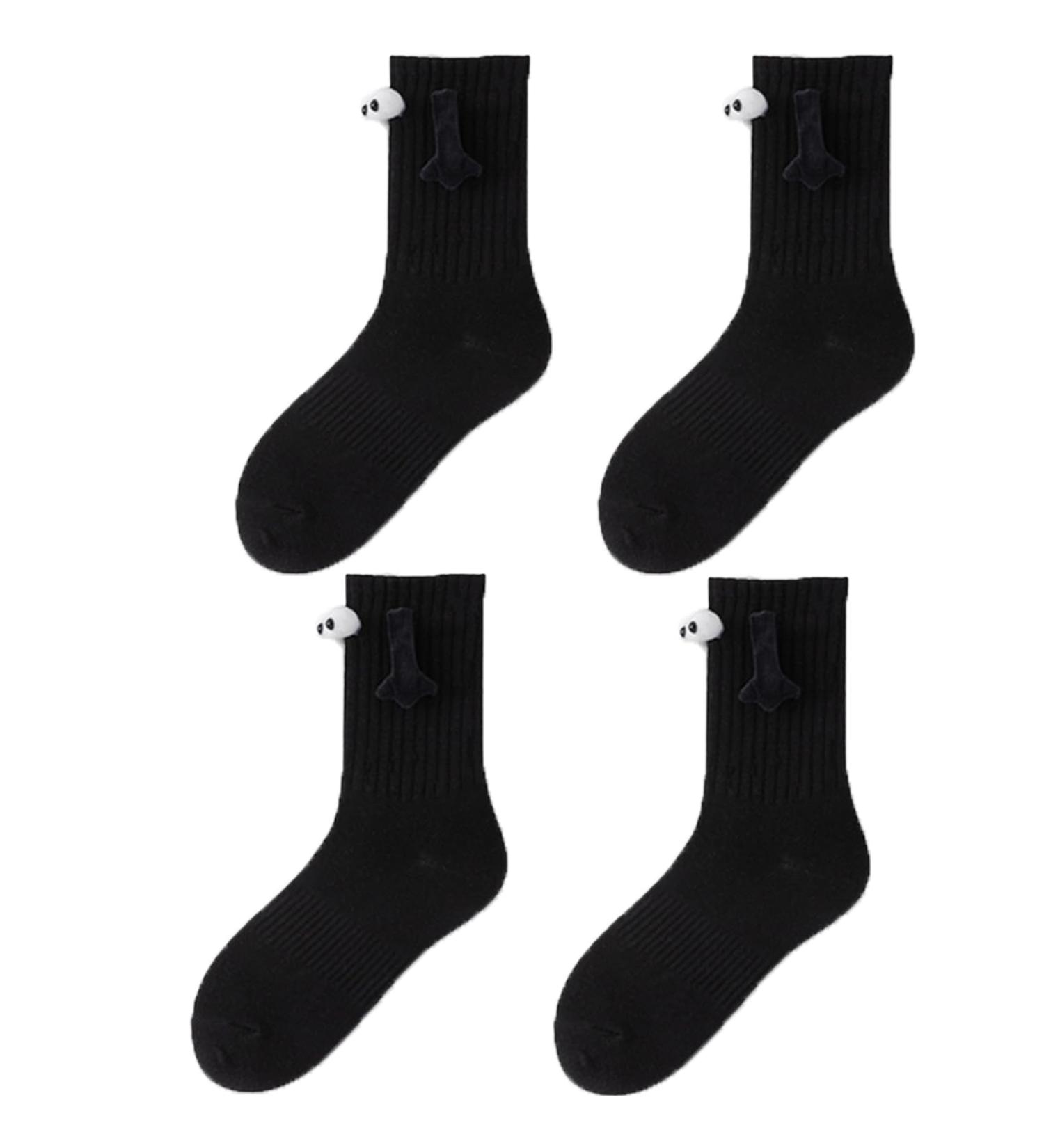 Couple Holding Hands Magnetic Suction 3D Doll Socks - Funny Unisex Couple Socks (2pcs Black) - Buy Online on GoSupps.com