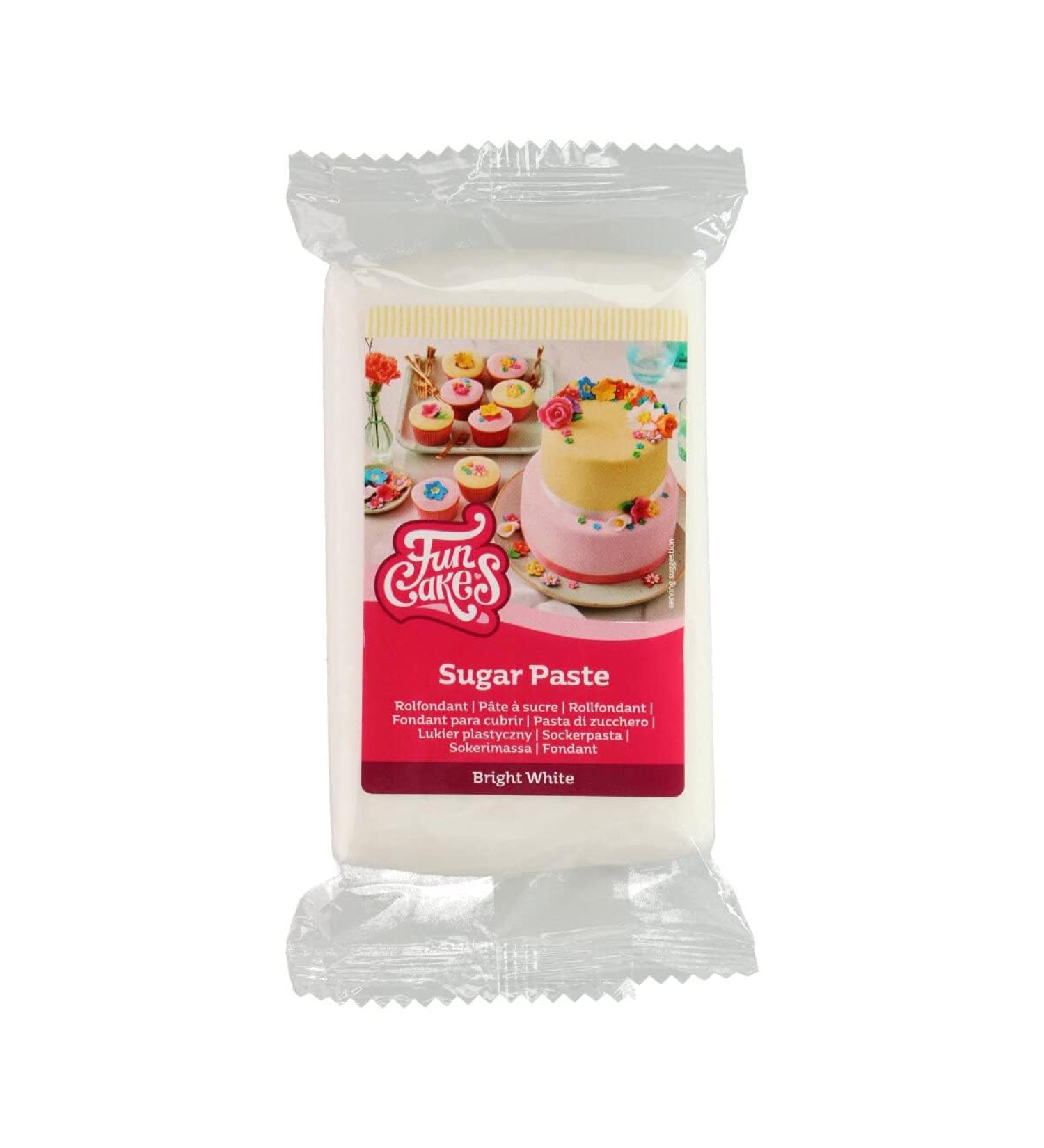 Funcakes Rollfondant Bright White - Easy to Use Smooth & Flexible Cake Decorating (Halal Kosher Gluten-Free) - 250g - Buy Online on GoSupps.com