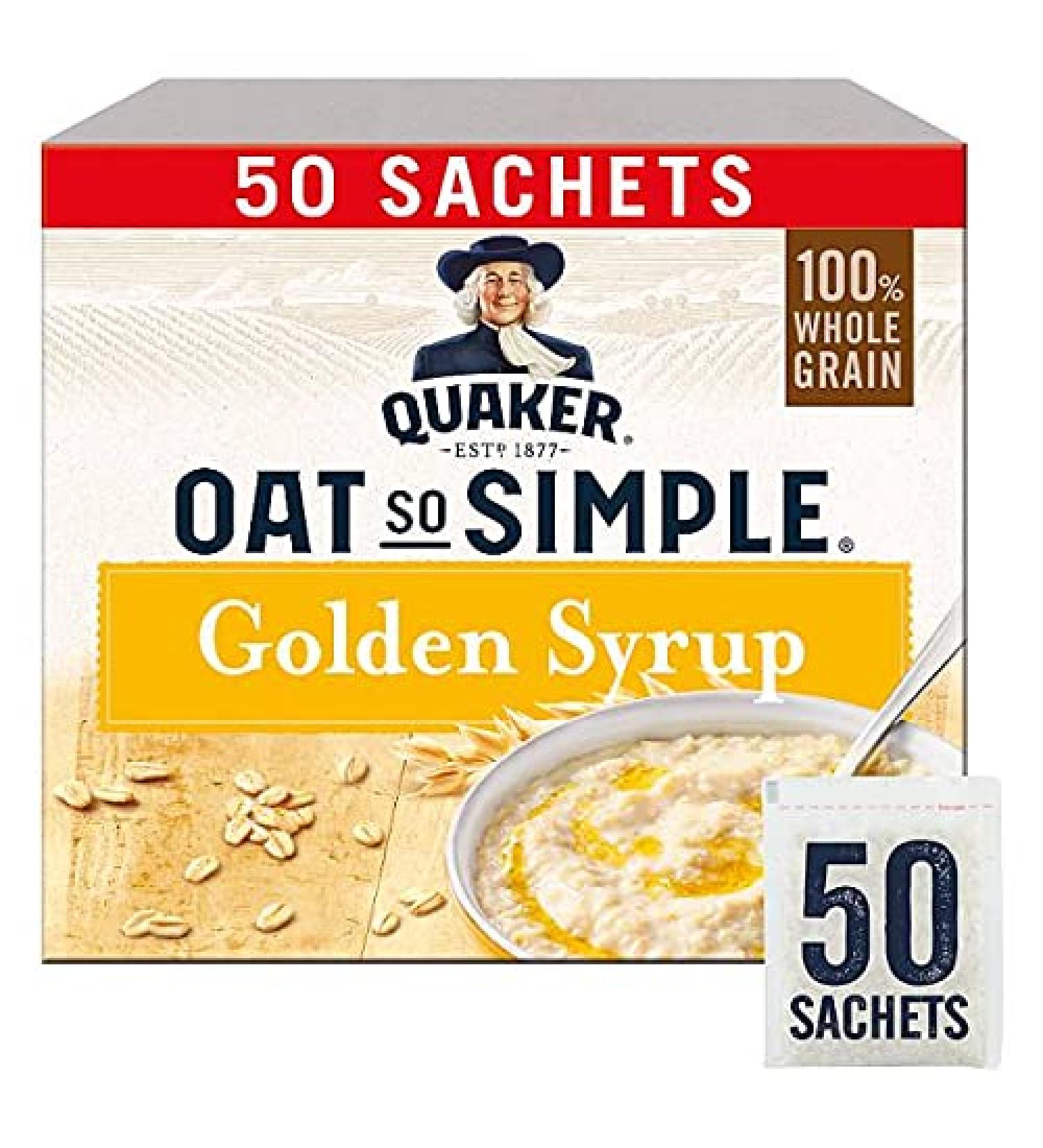 Quaker Oats So Simple Golden Syrup Oatmeal with Sugar Syrup 50X 36G