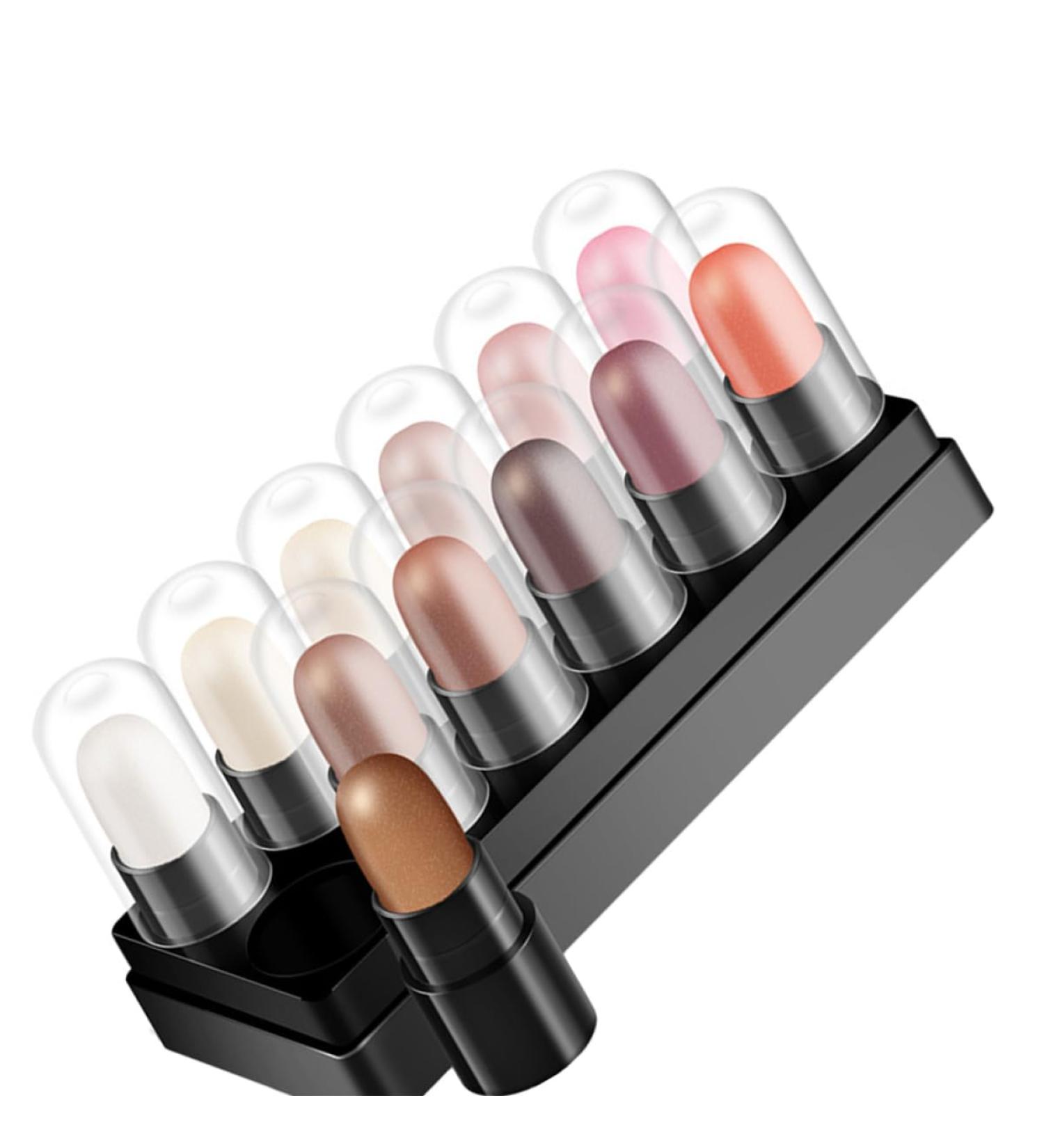 Angoily 12pcs 12 Shadow Box Highlighters Glitter Eye Shadow Girl Makeup Supplies Boxed Tool - Buy Online on GoSupps.com