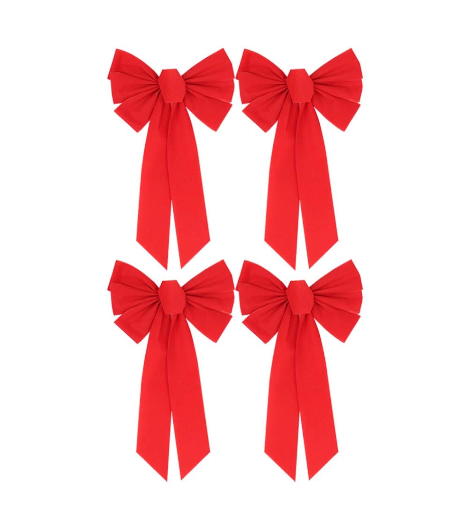 Ciieeo 4-Piece Large Red Christmas Tree Top Bow Set | Perfect Holiday Decoration for Trees & Gardens - Buy Online on GoSupps.com