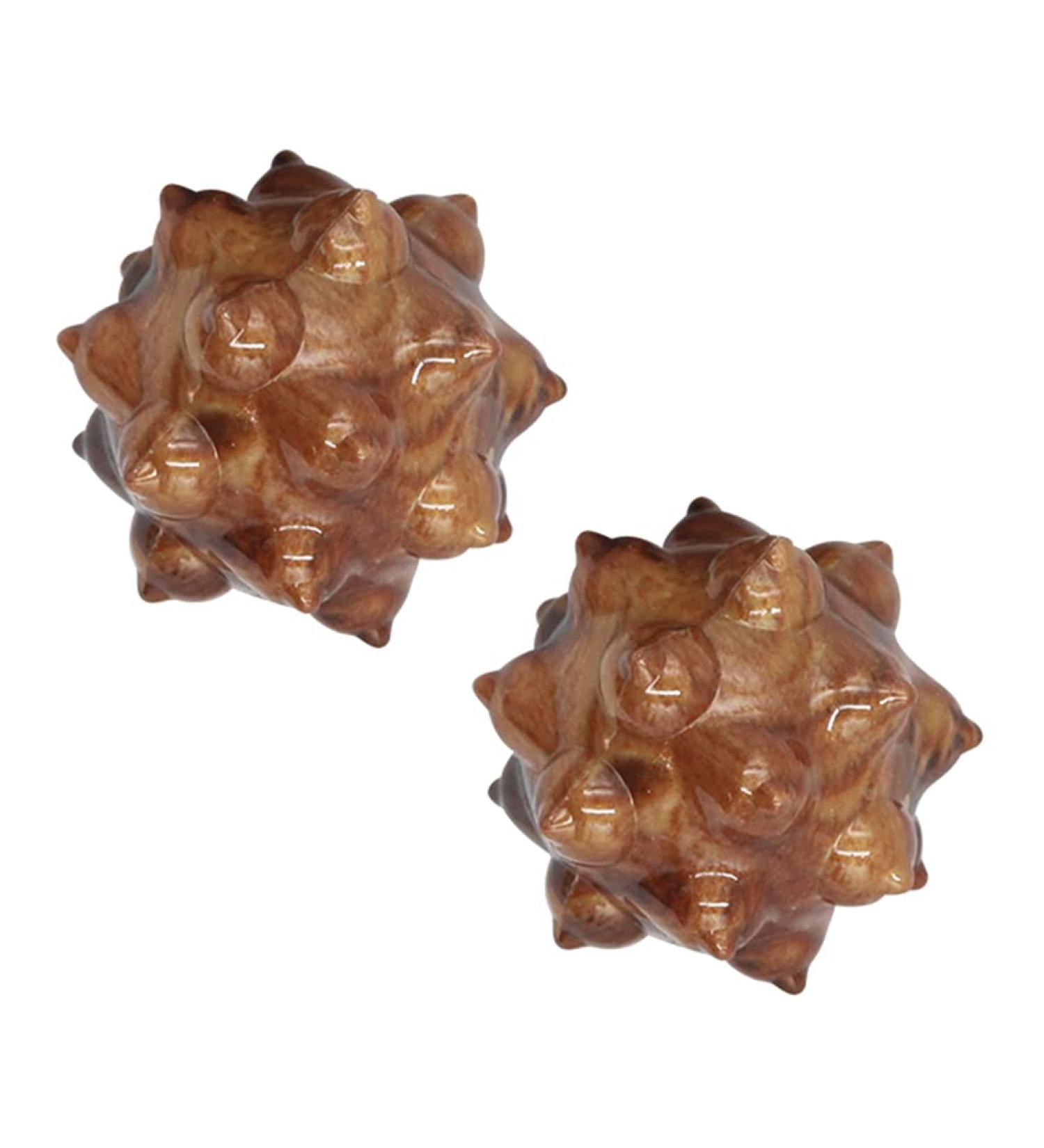 97 Inch ABS Spiky Massage Ball - Fitness Hand Reliever for Adults | Wooden Hand Massage for Exercise & Relaxation - Buy Online on GoSupps.com
