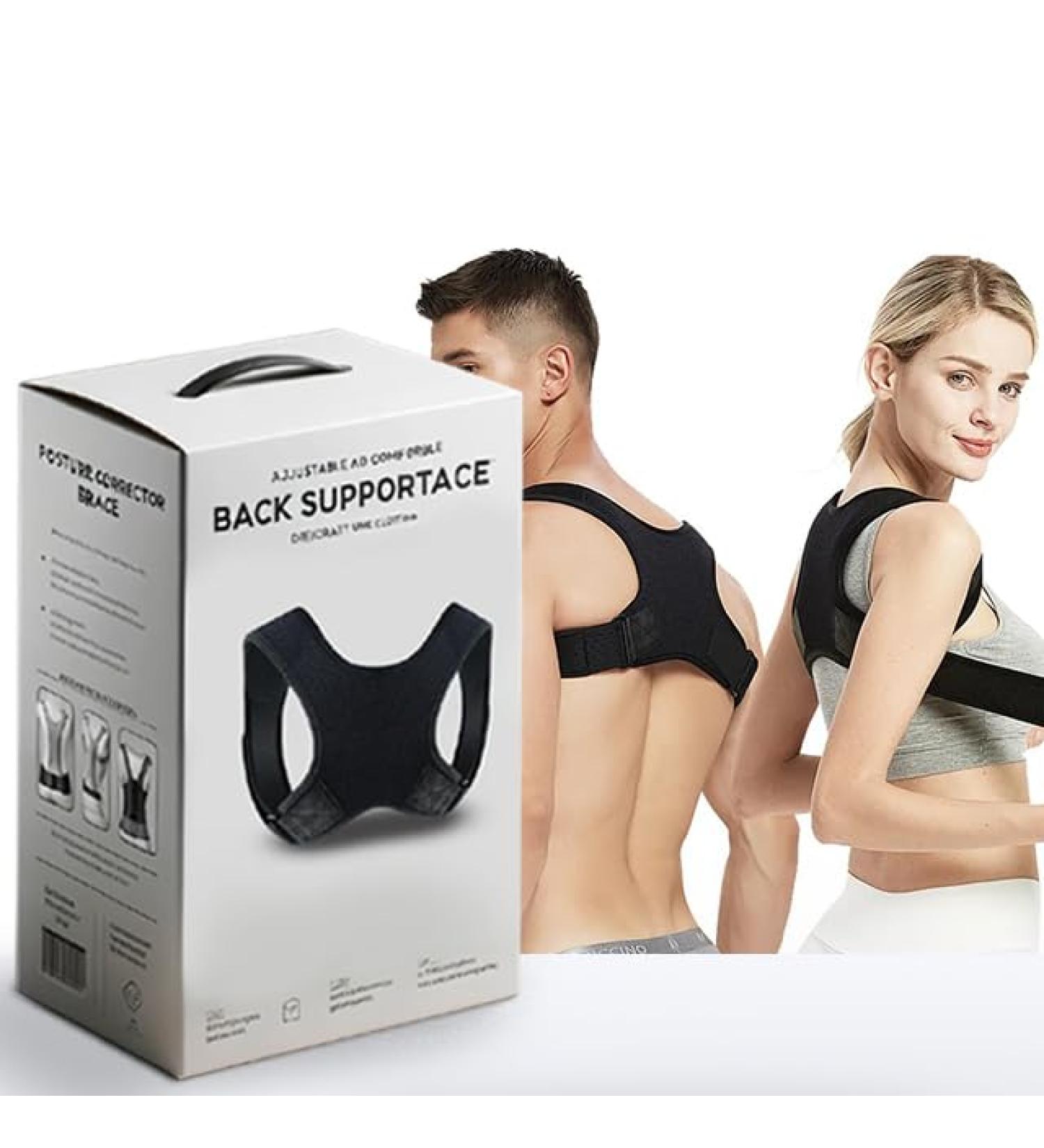 5-Star Adjustable Posture Corrector for Men & Women | Comfortable Breathable Upper Back Brace & Lumbar Support Belt | Fits Discreetly Under Clothing | Size L - Buy Online on GoSupps.com