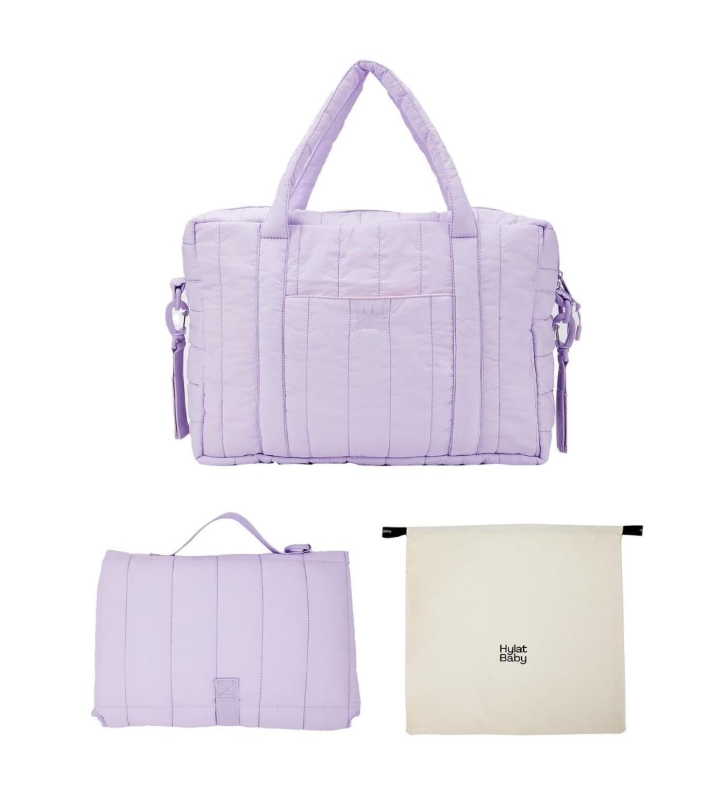 Hylat Baby Diaper Bag Set - Modern Violet Bag with Diaper Pad & Cotton Bag - Perfect for On-the-Go Parents - Buy Online on GoSupps.com