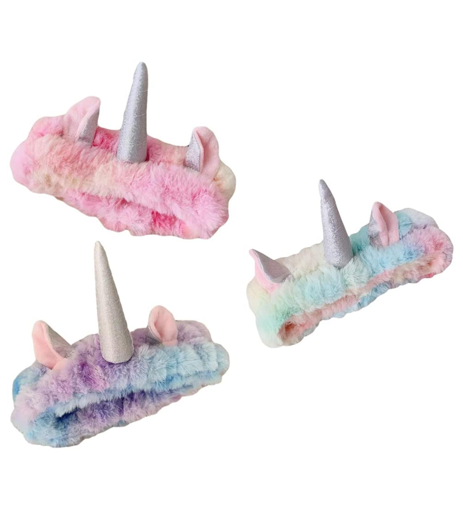 Milist Unicorn Washing Strap - Soft Coral Fleece Spa & Skincare Headbands (3 Pack) for Makeup Shower & Bathing - Buy Online on GoSupps.com