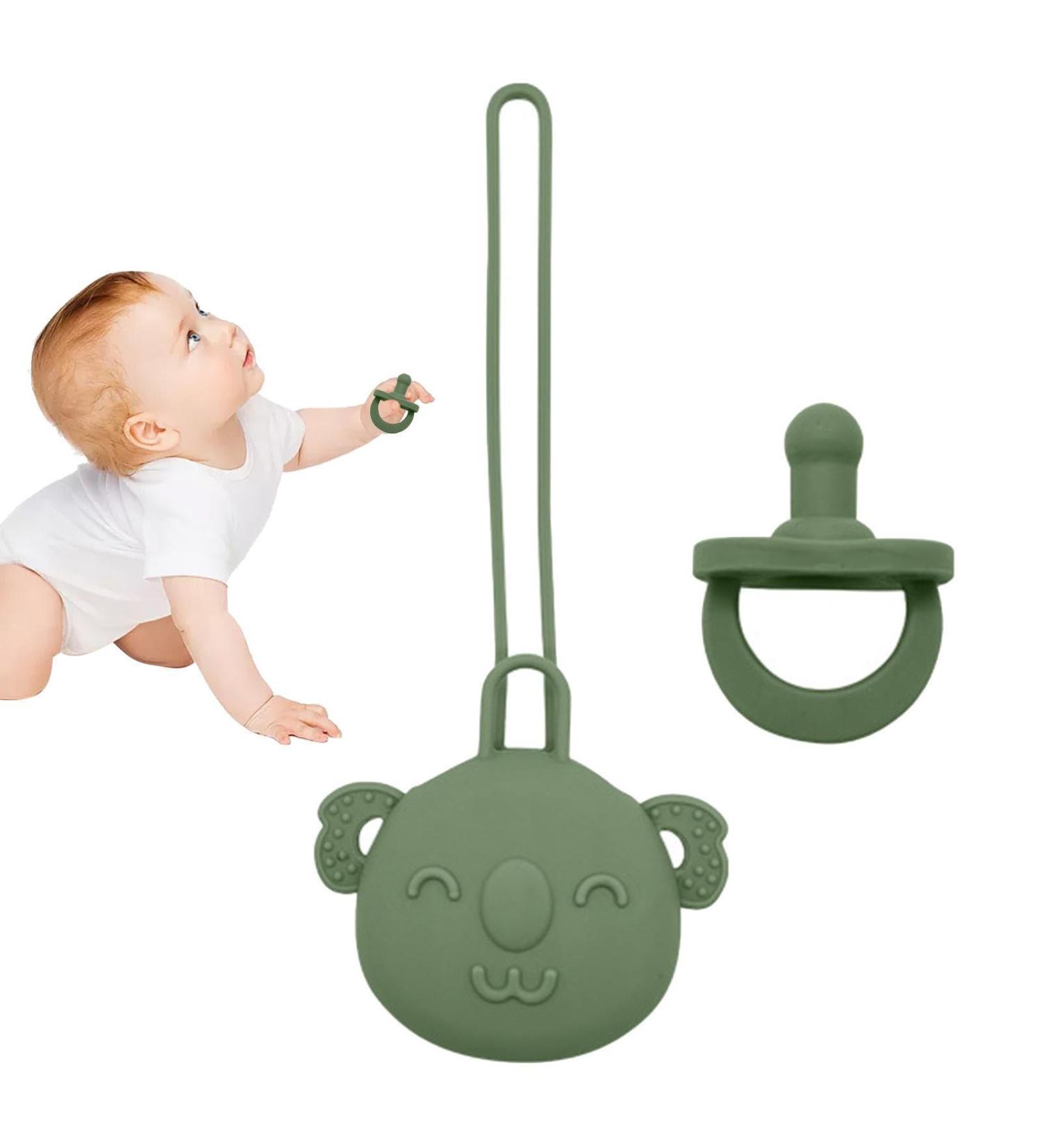 IDEZEK Baby Schnuller Holder | Safe Silicone Pacifier Cover Set | Easy to Clean Baby Pacifiers for Travel Shopping & Walks | Perfect for Boys & Girls - Buy Online on GoSupps.com