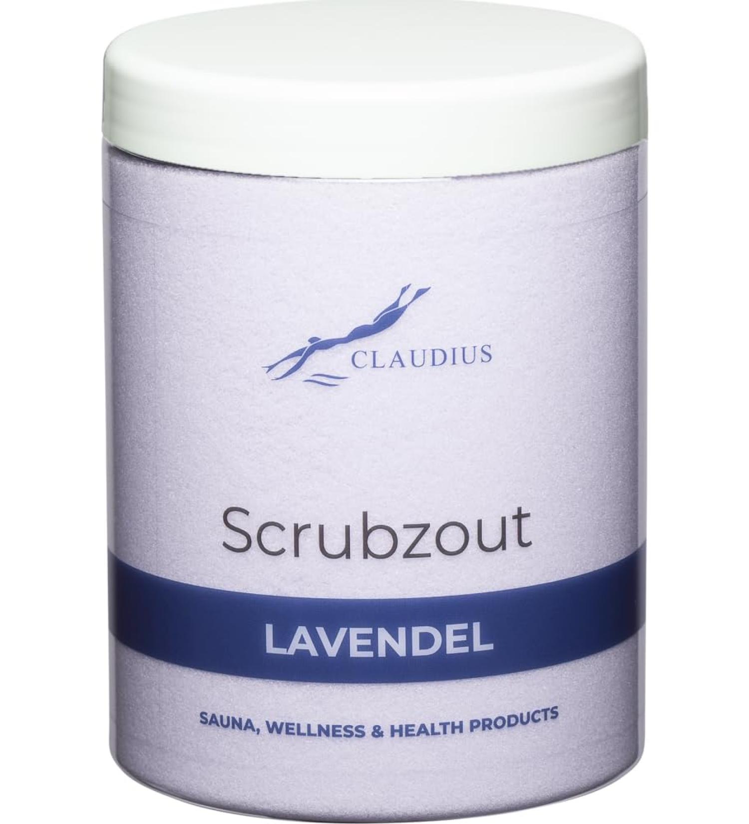 Claudius Exfoliating salt Lavender in handy jar 1250 grams