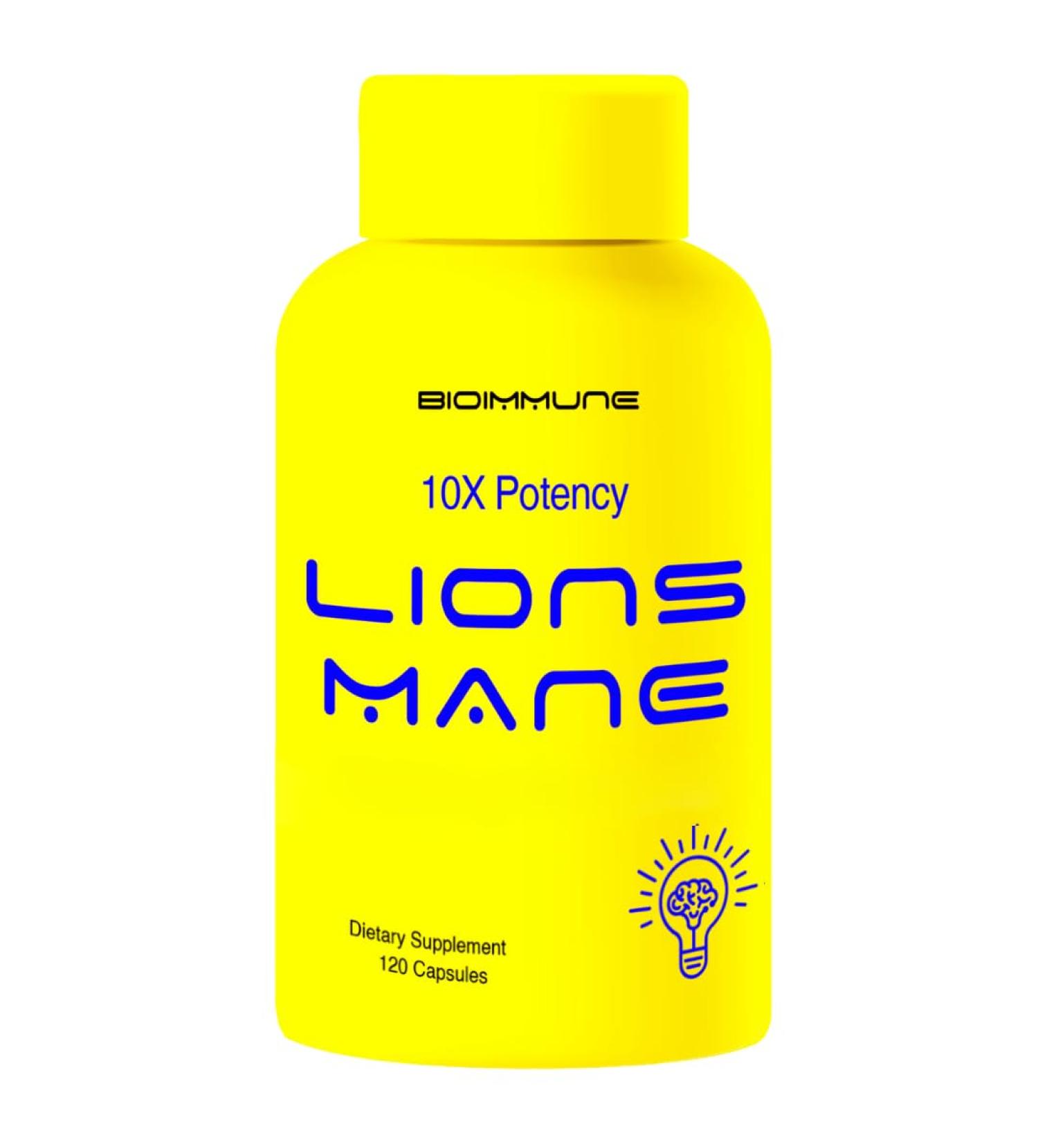BioImmune Organic Lions Mane Supplement Capsules 120 Capsules w/Patent Litropane Immune System Booster Nootropic Brain Support Mushroom Supplement. 10X Extract Comparable to 18000mg - Buy Online on GoSupps.com