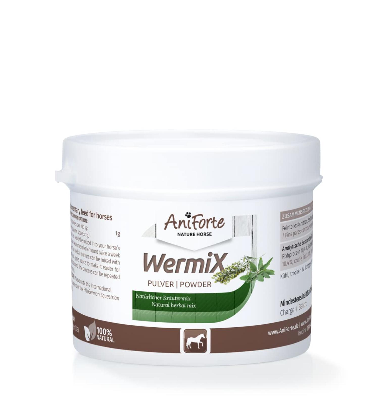 Aniforte Wermix Powder for Horses & Ponies - Natural Herbal Wormer 50g | 10 Years Proven Saponins & Thyme - Buy Online on GoSupps.com