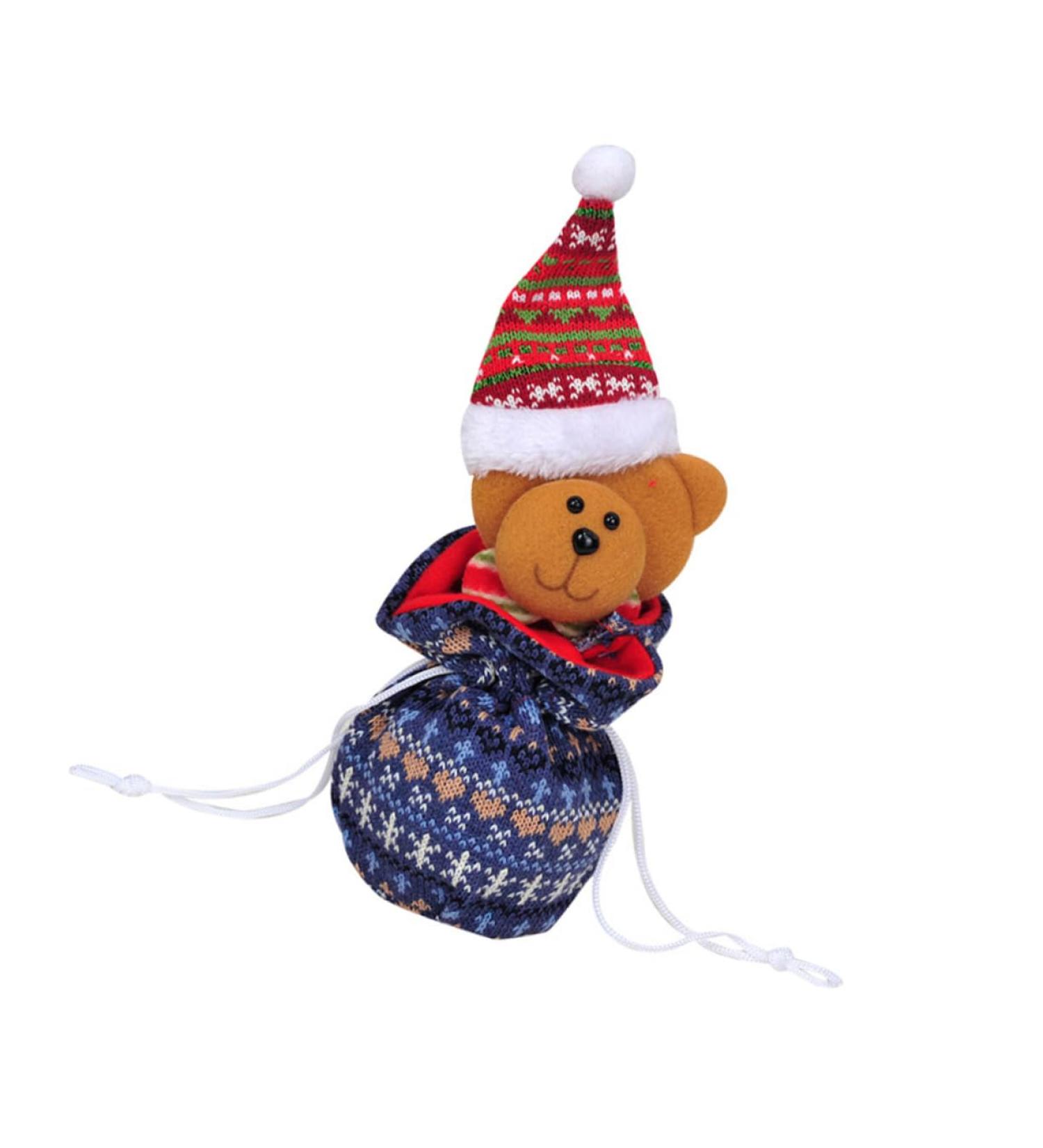 KOMBIUDA 1pc Christmas Candy Portable Storage Ornament Hanging Bag Little Knitted Bear Adorable Kids Bags - Buy Online on GoSupps.com