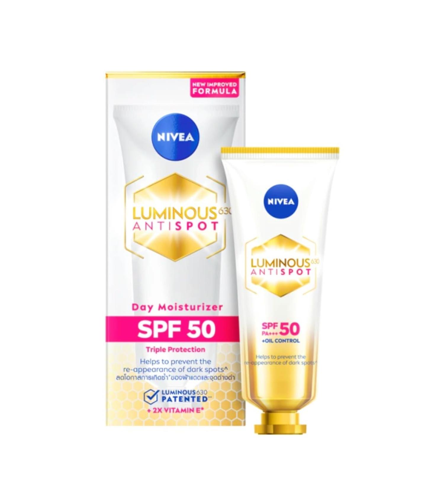 NIVEA Luminus 630 Anti-Spot Day Moisturizer SPF 50 - Lighten Dark Spots & Prevent Reappearance 40ml | Fast Worldwide Shipping - Buy Online on GoSupps.com