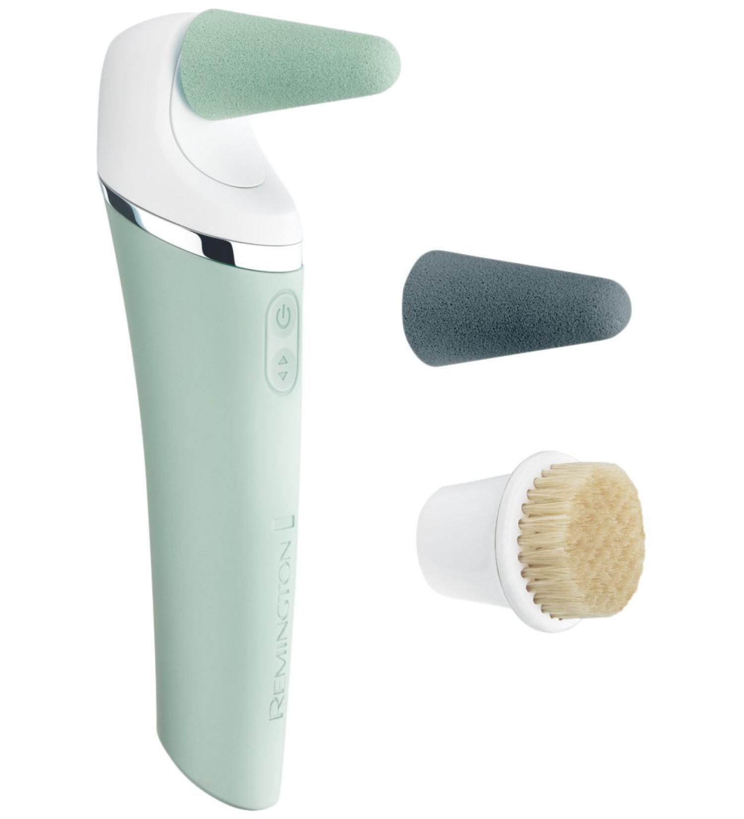 Remington Callus Remover Perfect Pedi CR6000 - Wet & Dry Foot Care Tool with 2 Rollers & Peeling Brush | Smooth Feet in White/Mint Green - Buy Online on GoSupps.com