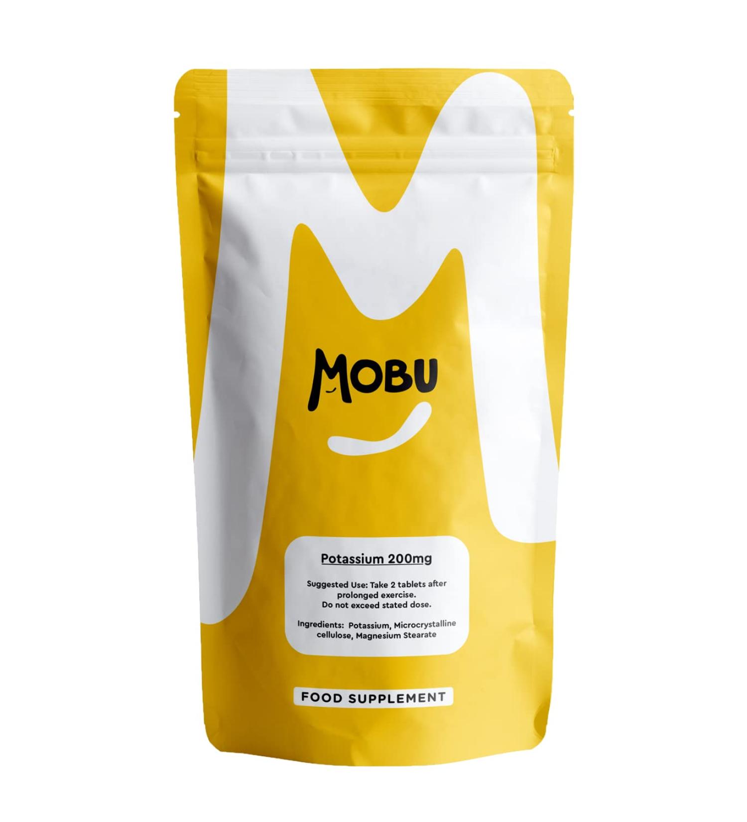 Potassium 200mg Tablets - Supports Healthy Blood Pressure, Muscle & Nervous System - Electrolyte Regulation - Vegan GMP Approved | MOBU UK - Buy Online on GoSupps.com