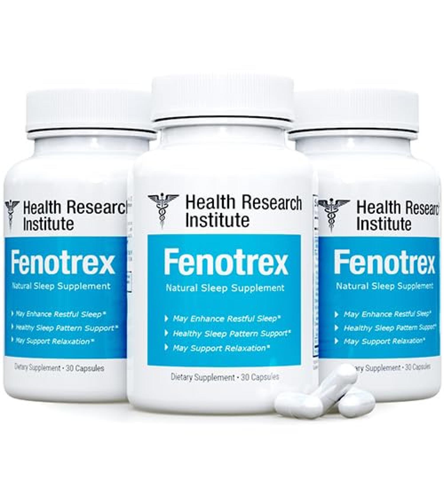 Fenotrex Sleeping Aid - 3 Bottles- 90 Capsules - 100% Natural Ingredients