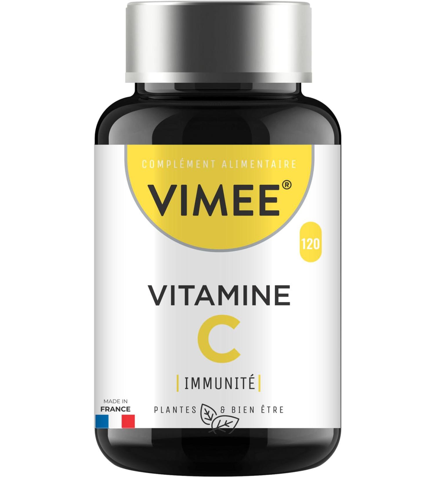 Vitamine C Vimee - Acide L-Ascorbique Pur et Naturel - Compl ment Alimentaire Immunit Energie Stress Peau - 120 G lules de 600 MG - 120 Jours - Buy Online on GoSupps.com