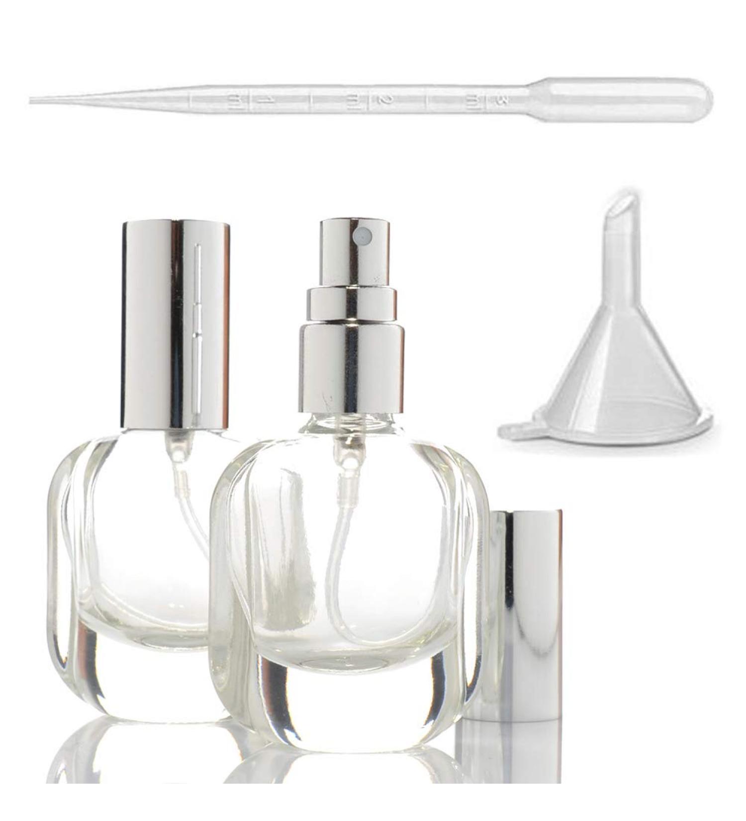 Buy 2 Pack 10ml Clear Glass Refillable Perfume Atomizer - Portable Spray Bottles for Travel with Mini Funnels & Dropper | Perfect for Scent Storage - Buy Online on GoSupps.com