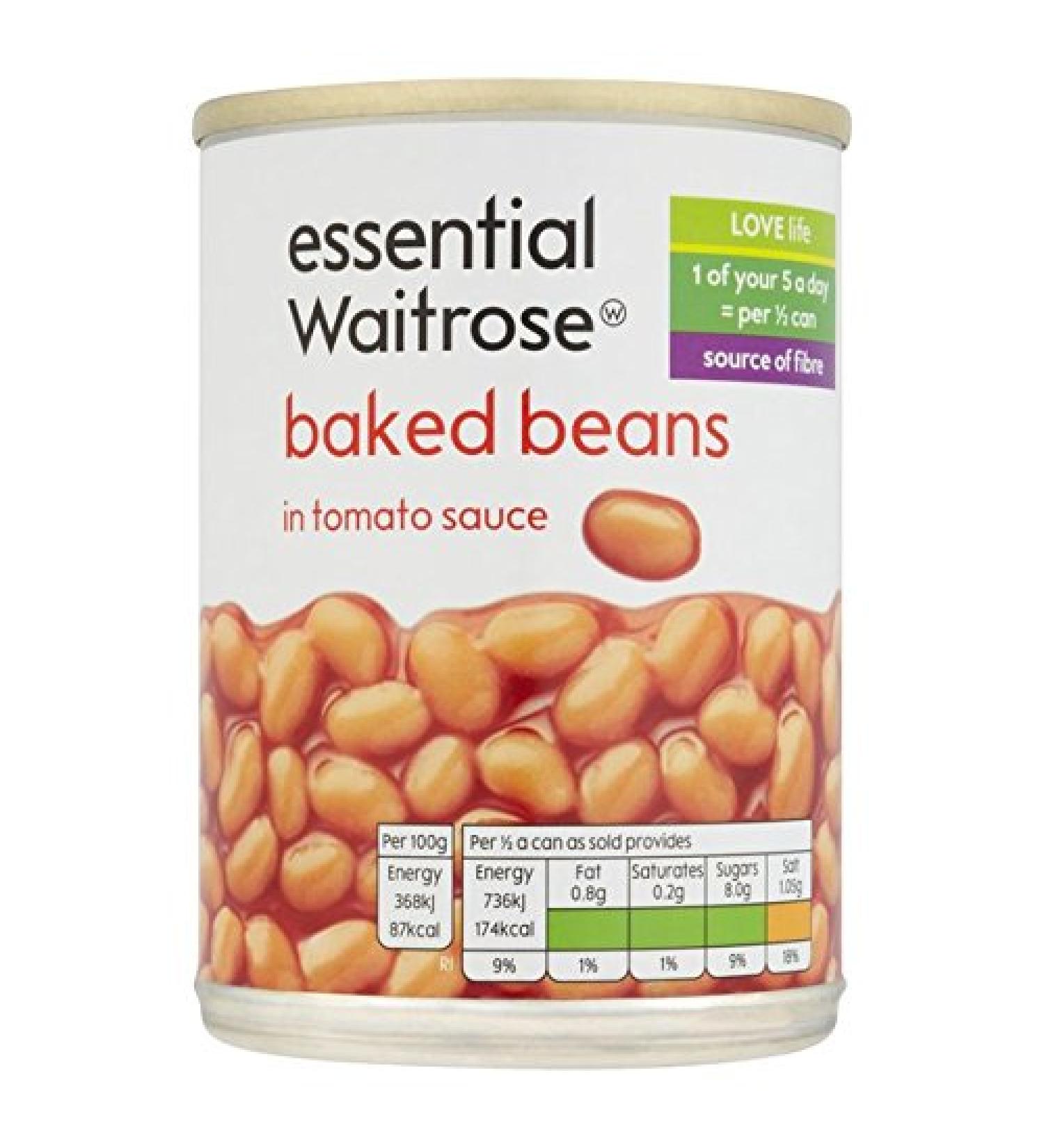 Waitrose Baked Beans in Tomato Essential Sauce 400g