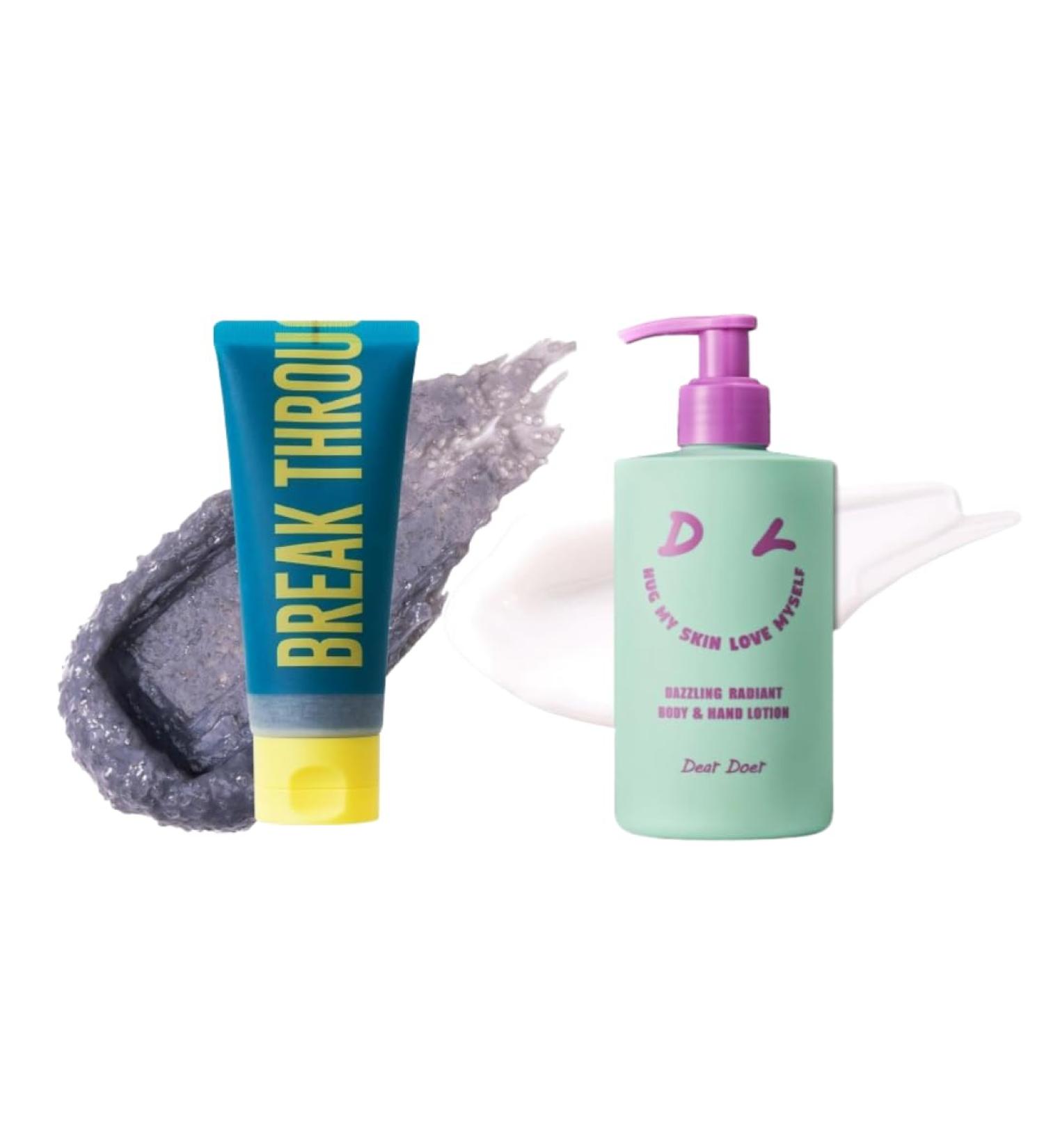  Dear Doer Break Body Scrub in Tube - Refreshingly Exfoliator for Clear Skin/Dazzling Radiant Body & Hand Lotion | Vegan | 10.14 fl.oz - pH-Balanced Non-Sticky Vitamin Lotion - Buy Online on GoSupps.com