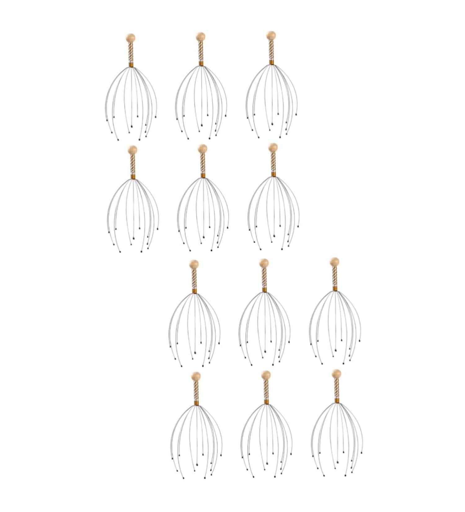Beaupretty 12-Piece Scalp Care Massager Set | Head Massage Tool & Shampoo Scrubber | Wooden & Steel Hair Brush for Relaxation - Buy Online on GoSupps.com