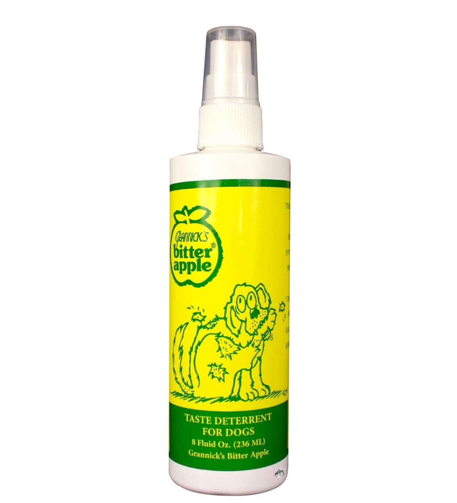 Grannick's Bitter Apple Liquid 1, 8 oz Chewing Deterrent Spray, Anti Chew Behavior Training Aid for Dogs and Cats Stops Destructive Chewing Licking of Bandages, Paws, Shoes, Fur, Doors and Furniture
