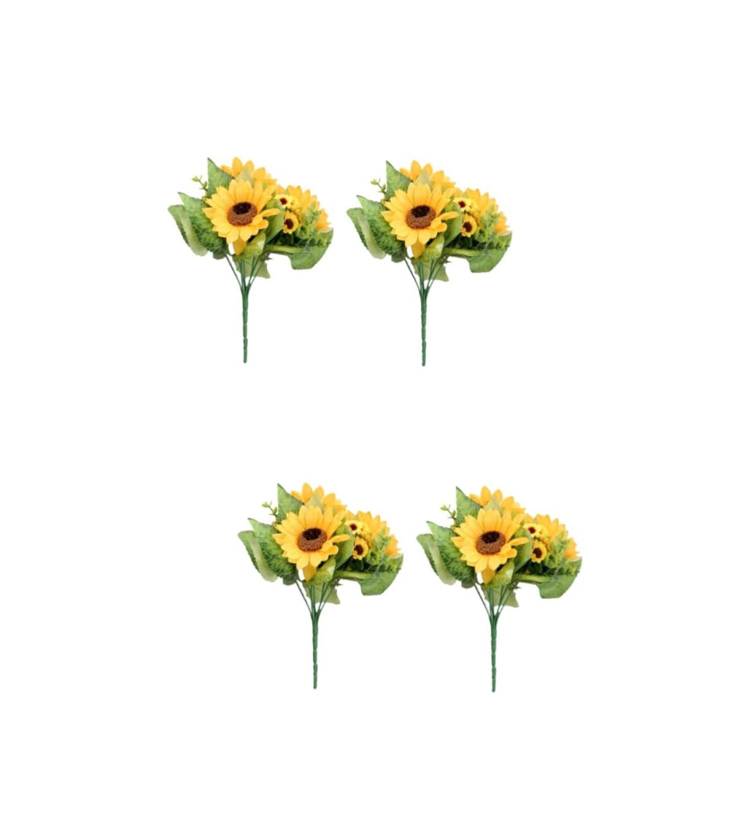 HOMSFOU 4 Pcs Wedding Boquets Flowers Wedding Decor Sunflower Artificial Sunflower Household Decor Floral Decor Plant Decorations Groom Lapel Ornament Eps Artificial Flowers Yellowx2pcs 30cmx2pcs - Buy Online on GoSupps.com
